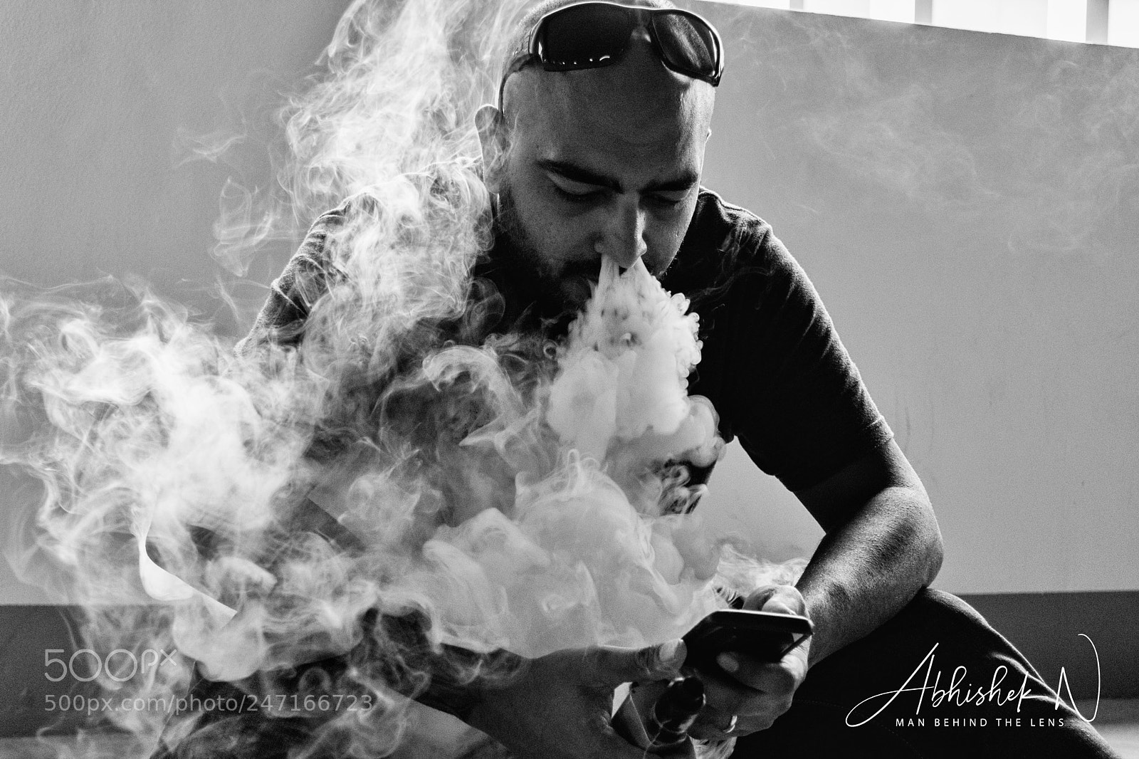 Nikon D5200 sample photo. Smoking away the stress photography