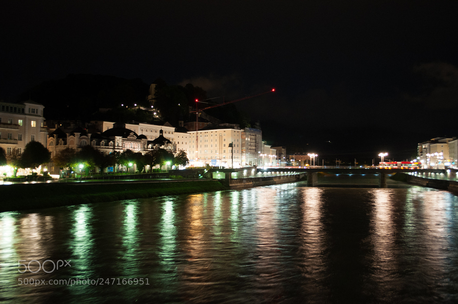 Nikon D5000 sample photo. Salzach river, night 01 photography