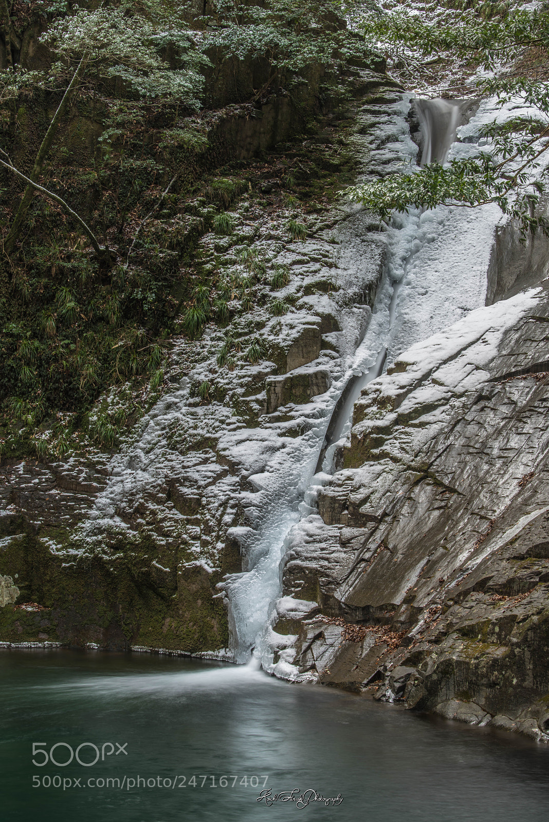 Nikon D810 sample photo. Winter waterfall photography