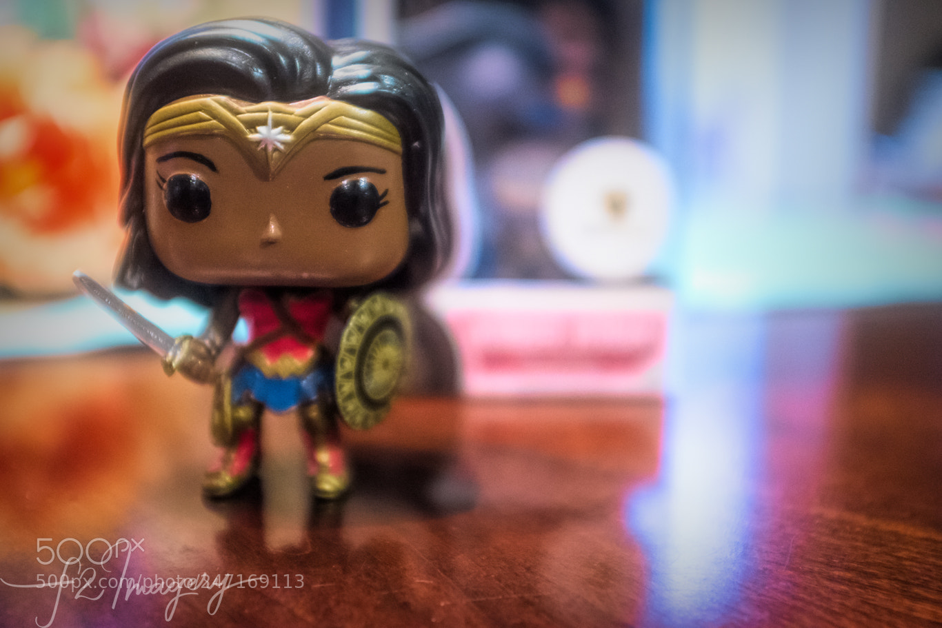 Fujifilm X100T sample photo. Nubia wonder woman funko photography