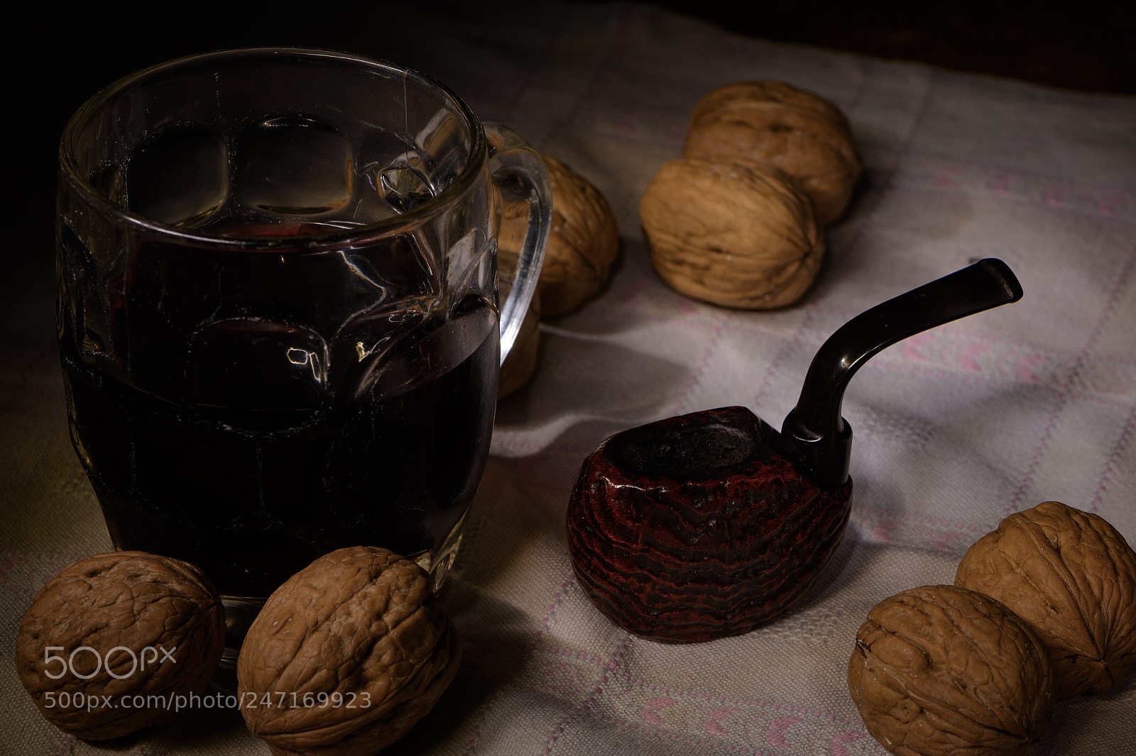 Nikon D7200 sample photo. Pipe, wine and walnuts photography