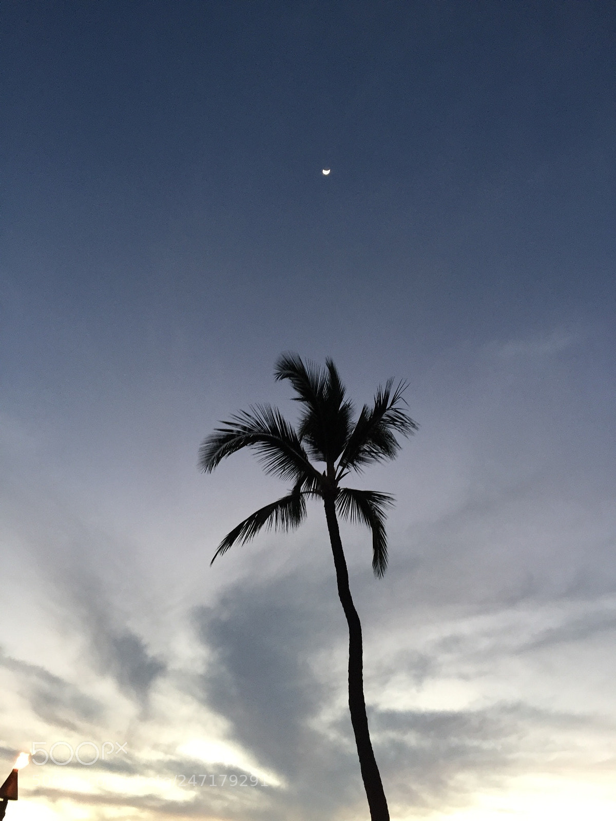 Apple iPhone 6 sample photo. Waxing crescent moon maui photography