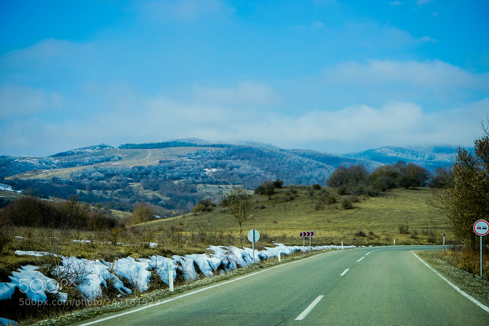 Sony a7 sample photo. Winter road in caucasus photography