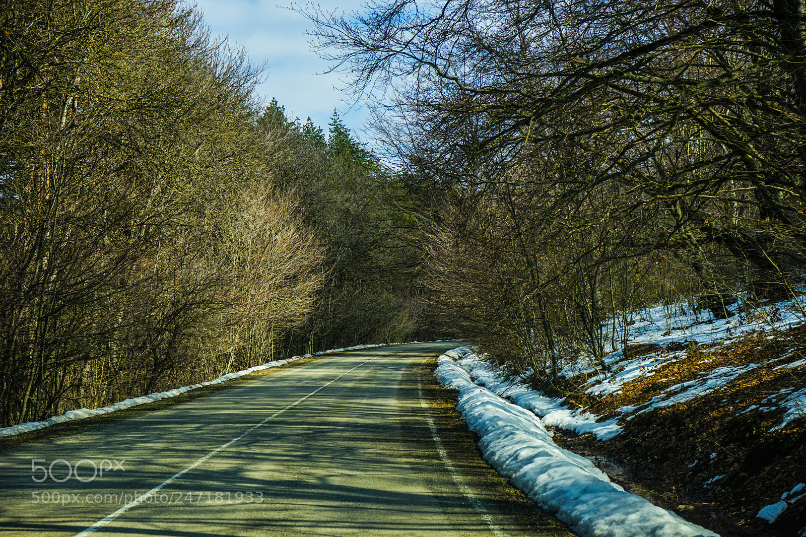 Sony a7 sample photo. Winter road in caucasus photography
