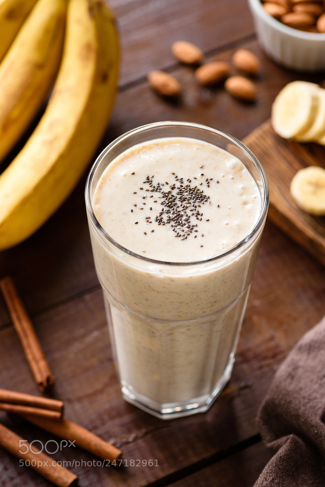 Nikon D810 sample photo. Glass of banana smoothie photography
