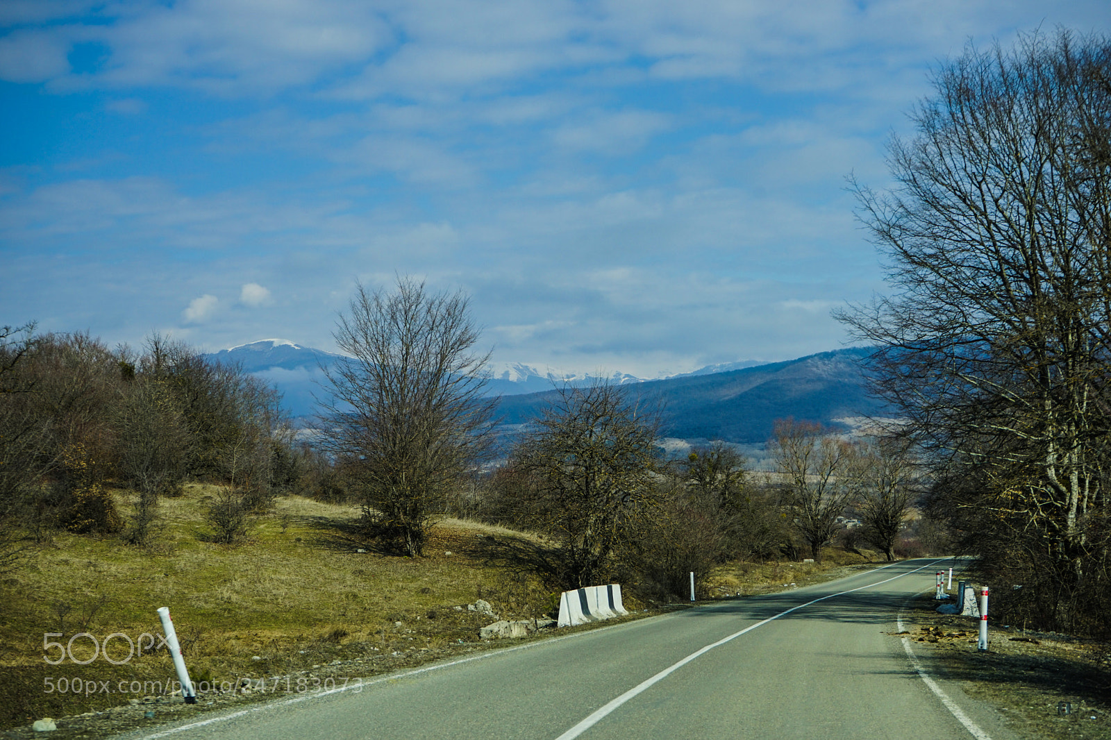 Sony a7 sample photo. Winter road in caucasus photography