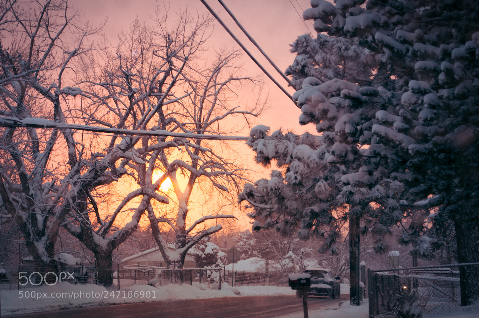 Nikon D3200 sample photo. Snowy sunset photography
