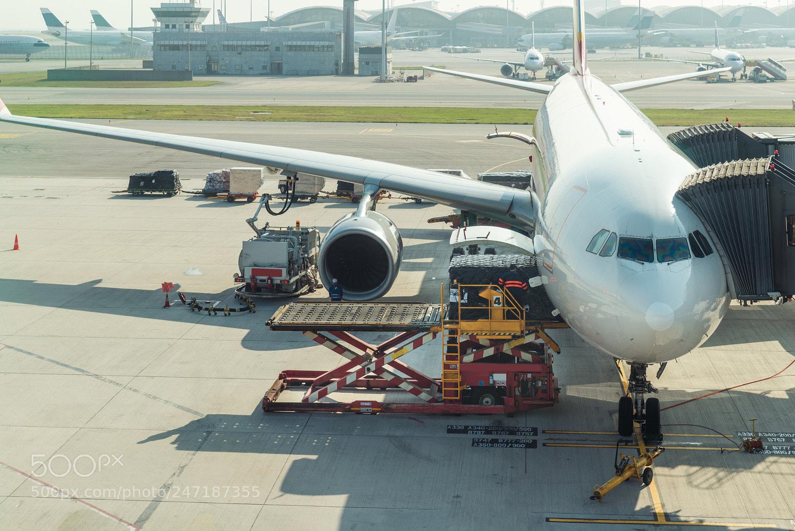 Nikon D800 sample photo. Loading cargo on plane photography