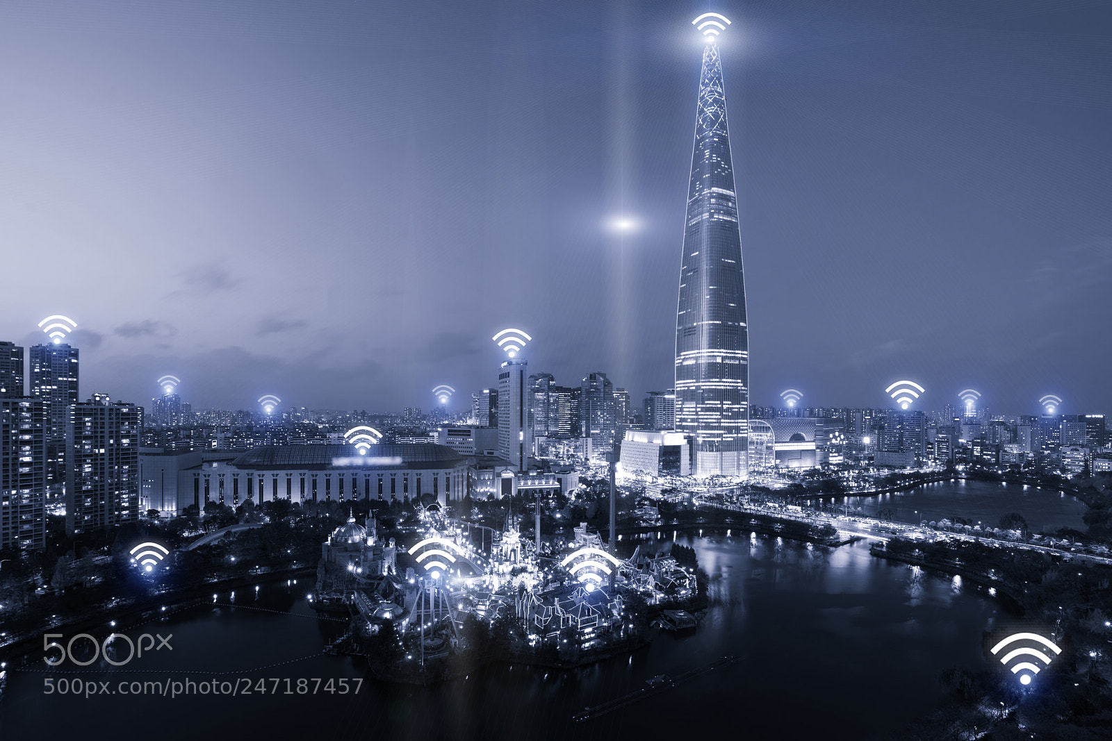 Sony a7R II sample photo. Wifi network business conection photography