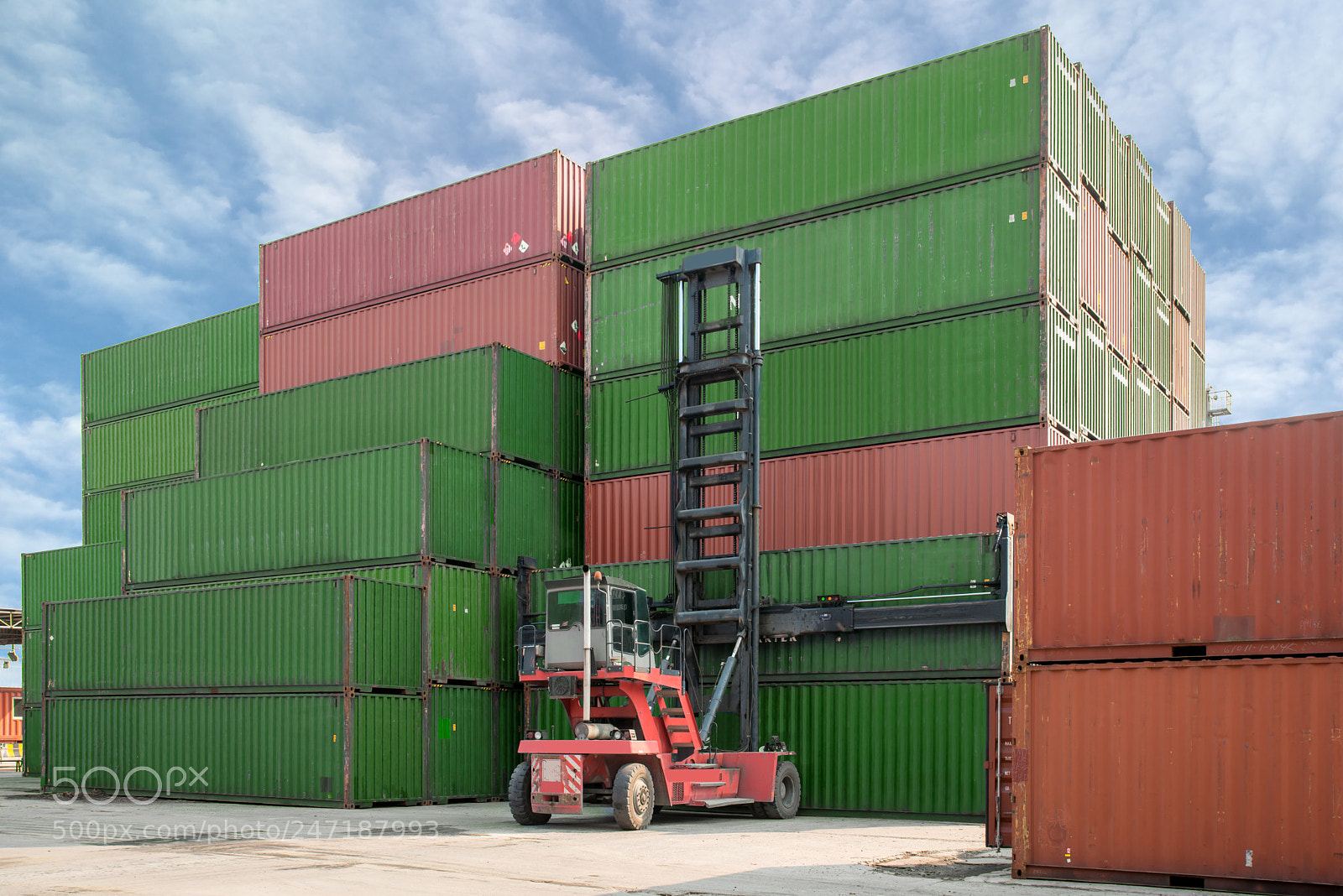Nikon D800 sample photo. Forklift lifting container box photography