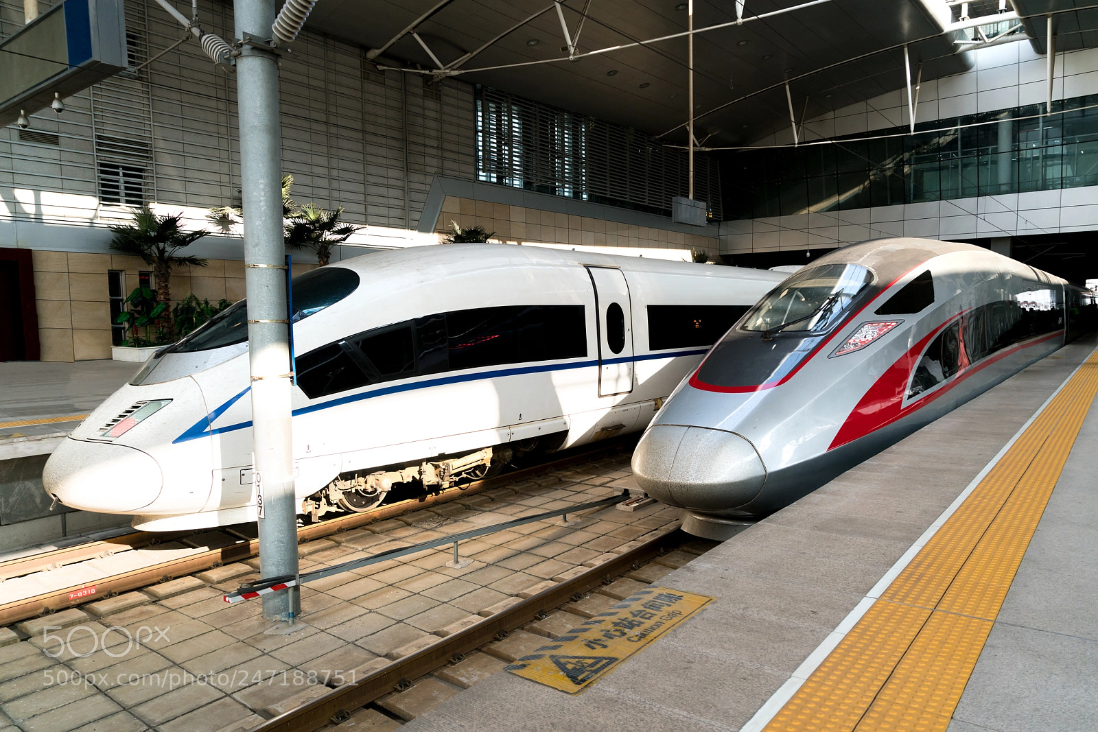 Sony a7R II sample photo. Crh high-speed trains parking photography