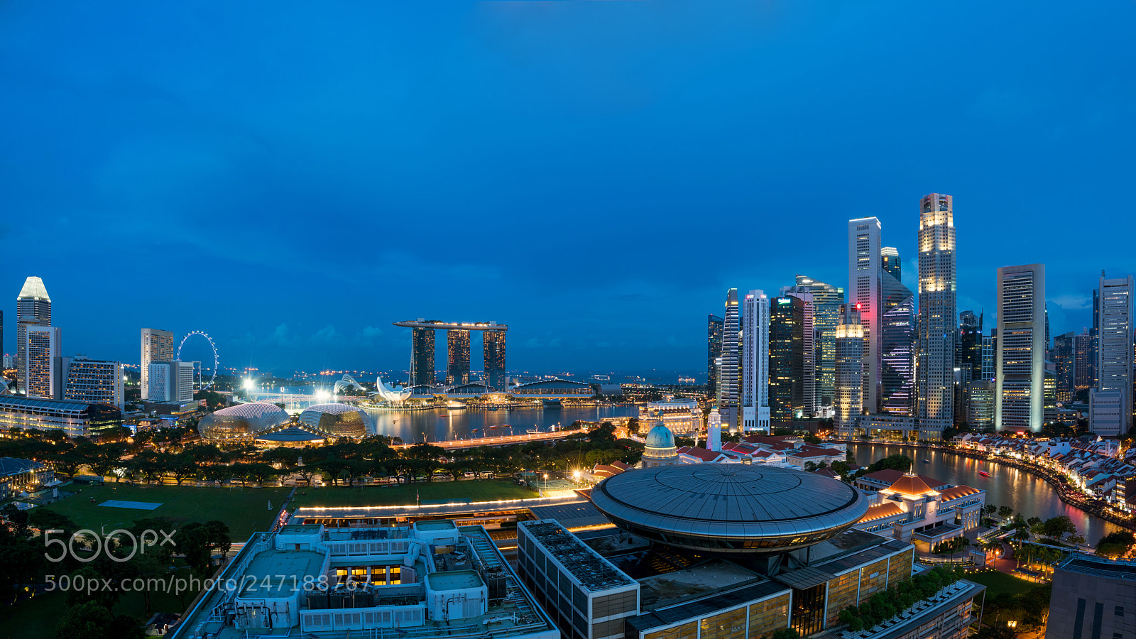 Sony a7R II sample photo. Panorama of singapore business photography