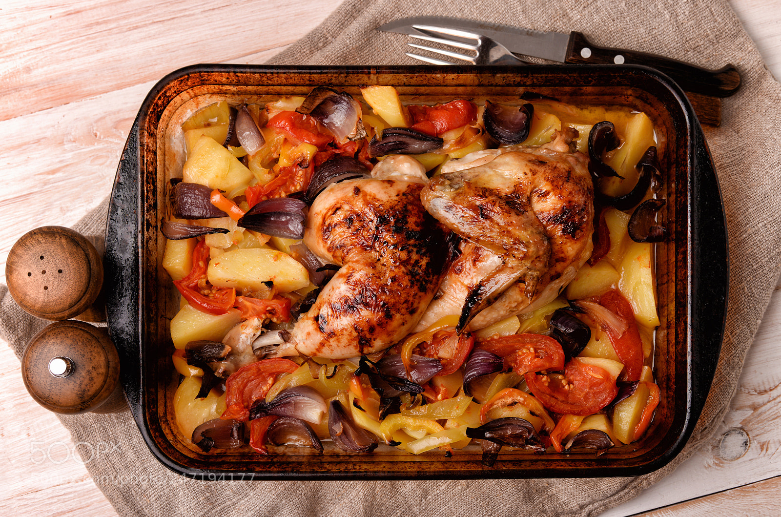 Nikon D610 sample photo. Baked chicken and vegetables photography