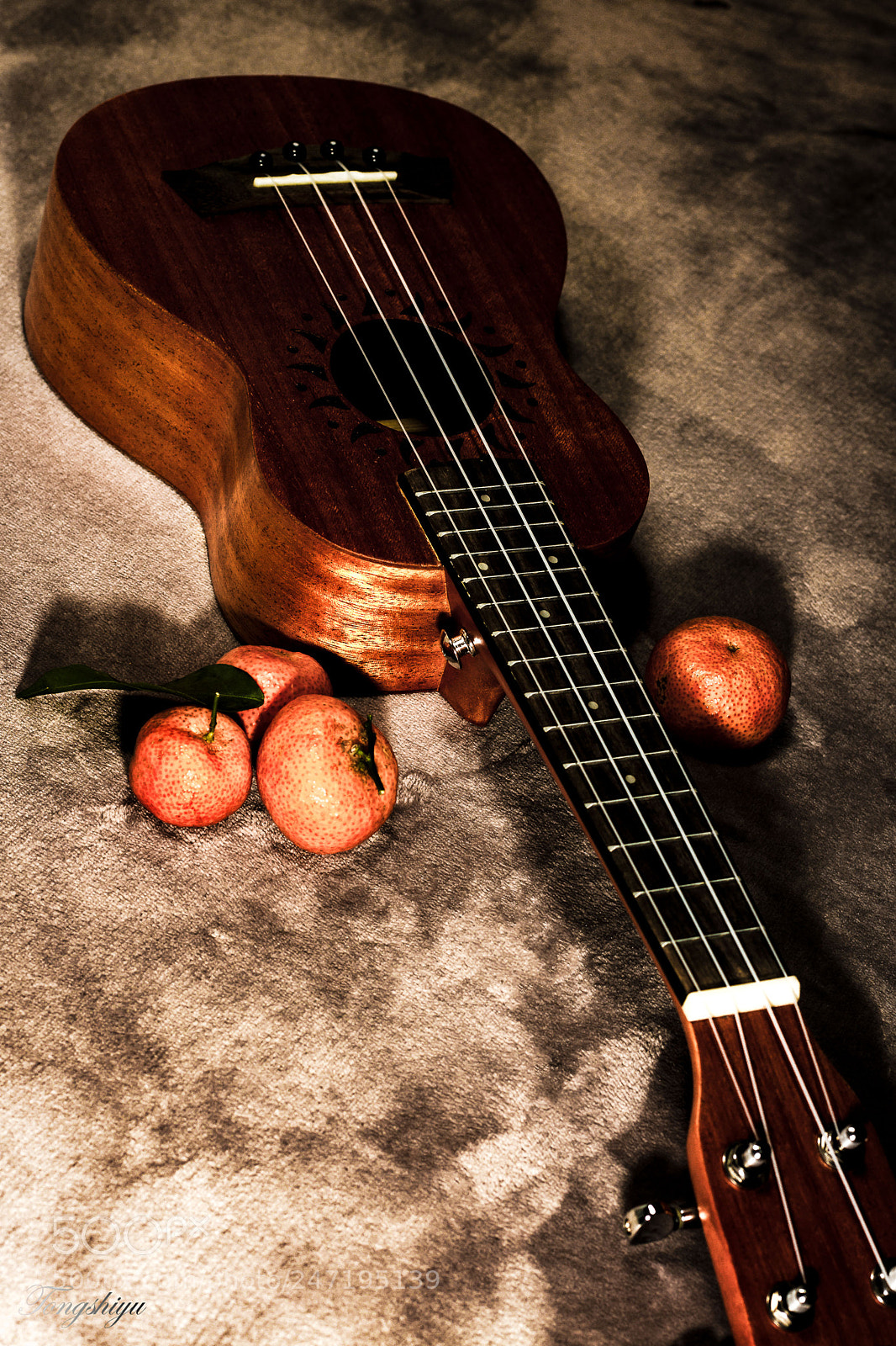 Canon EOS 7D sample photo. Tangerine and guitar photography