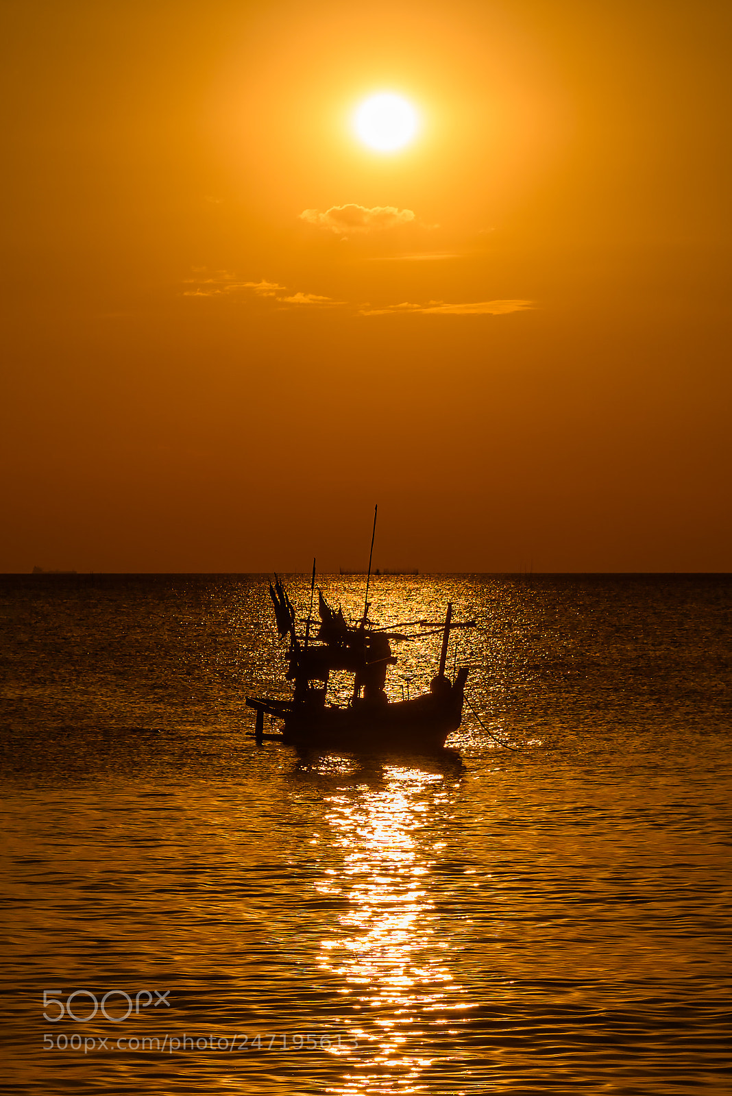 Nikon D750 sample photo. Fisher man boat silhouette photography