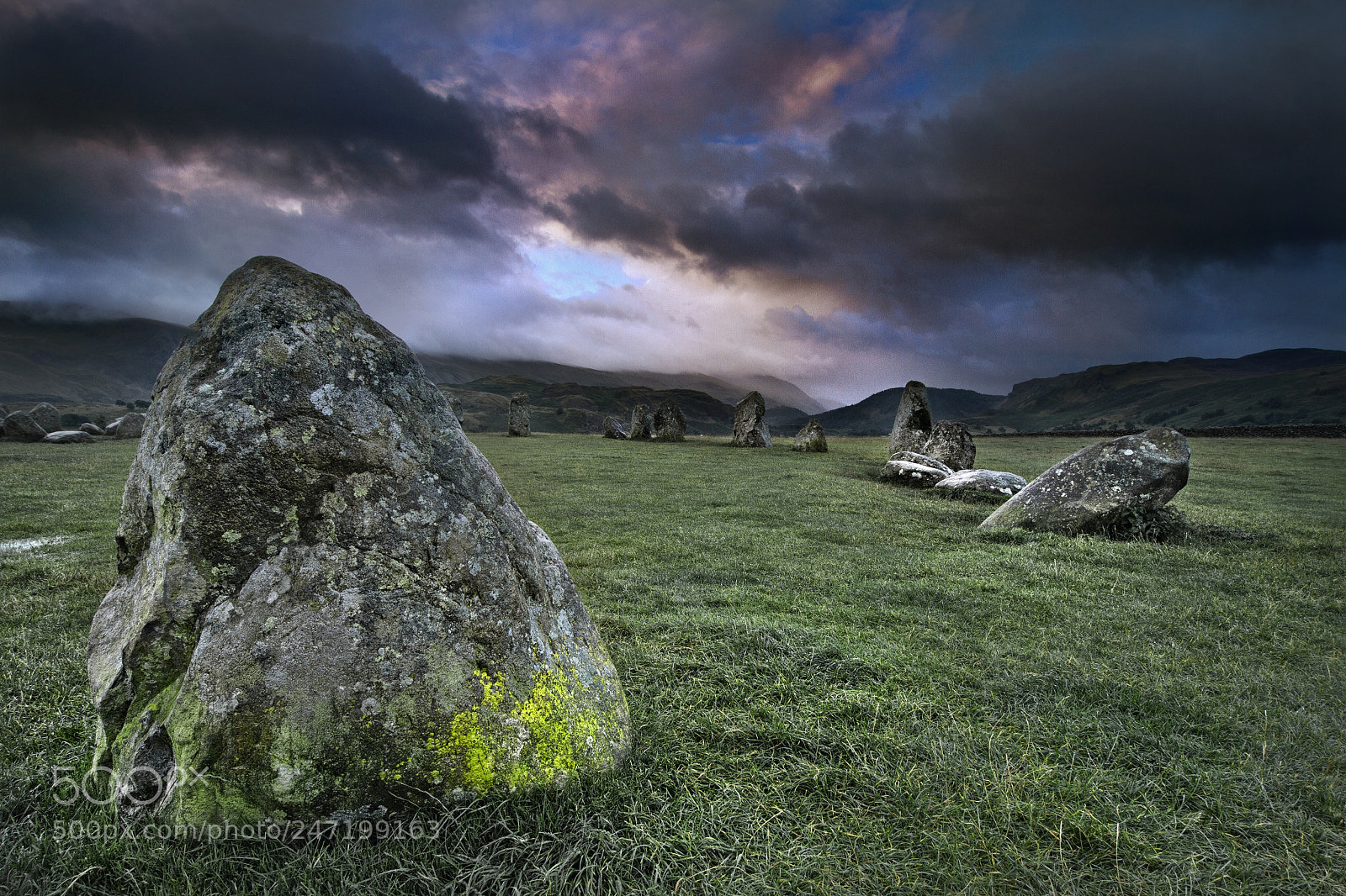 Canon EOS 7D sample photo. Stormy sunrise at castlerigg photography