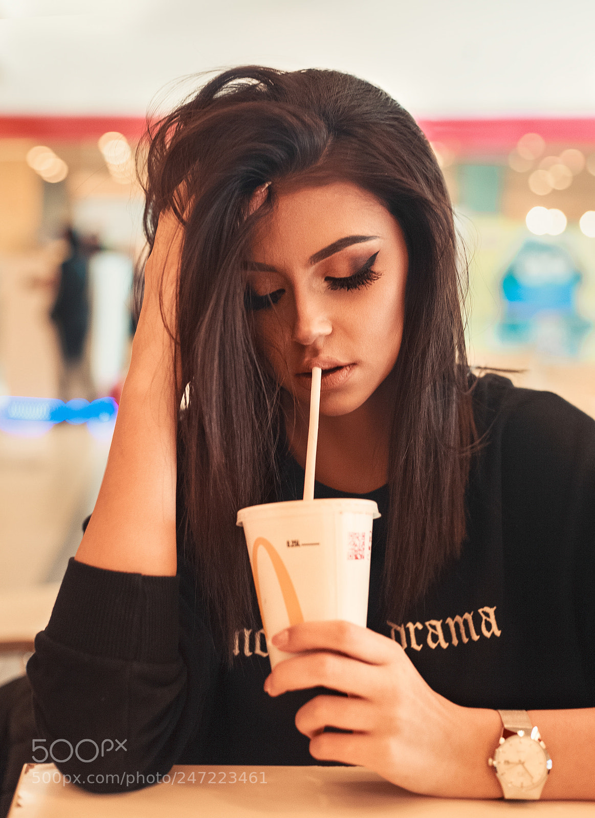 Canon EOS 5D sample photo. Cute girl drinking cola photography