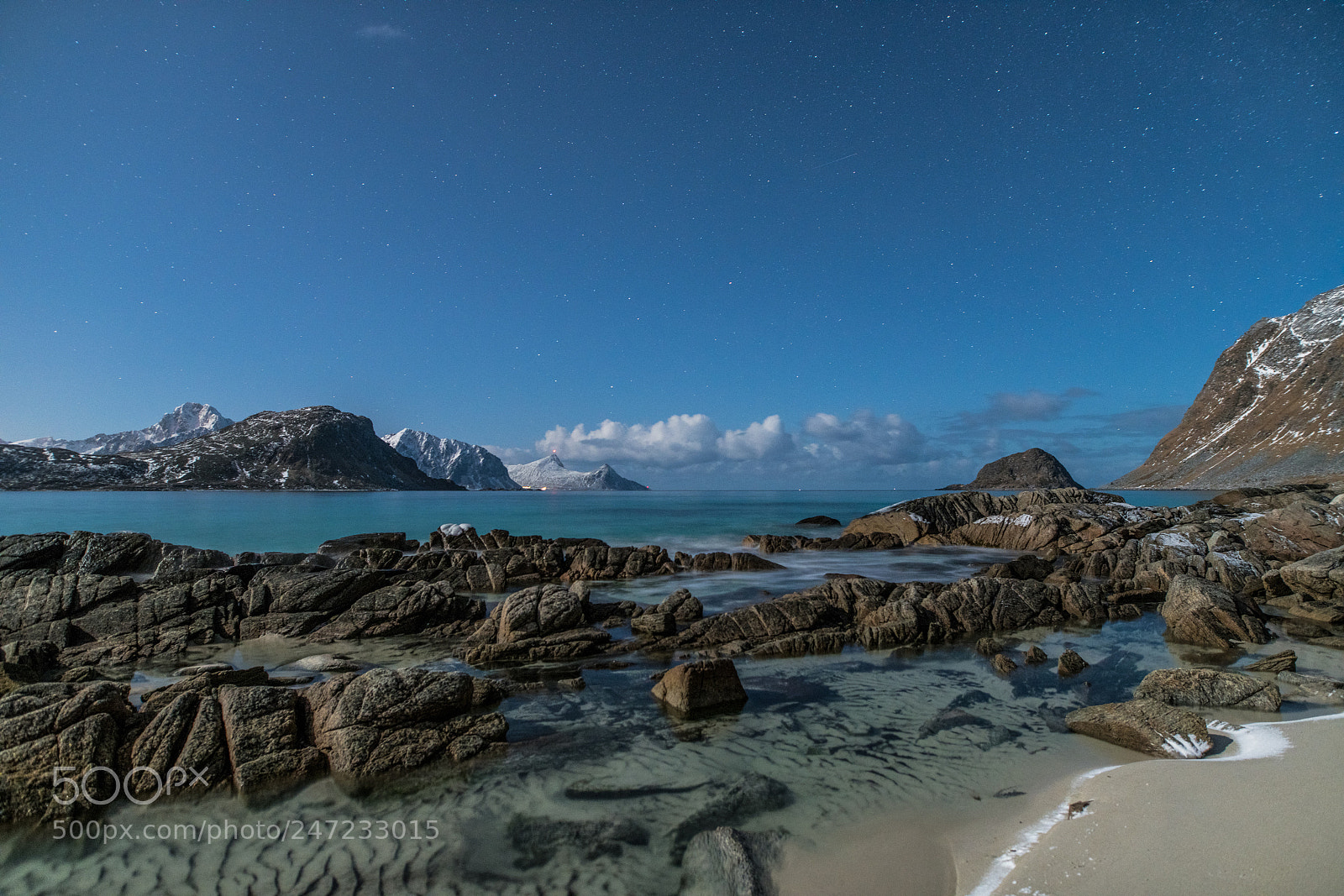 Nikon D850 sample photo. Haukland beach blue hour photography