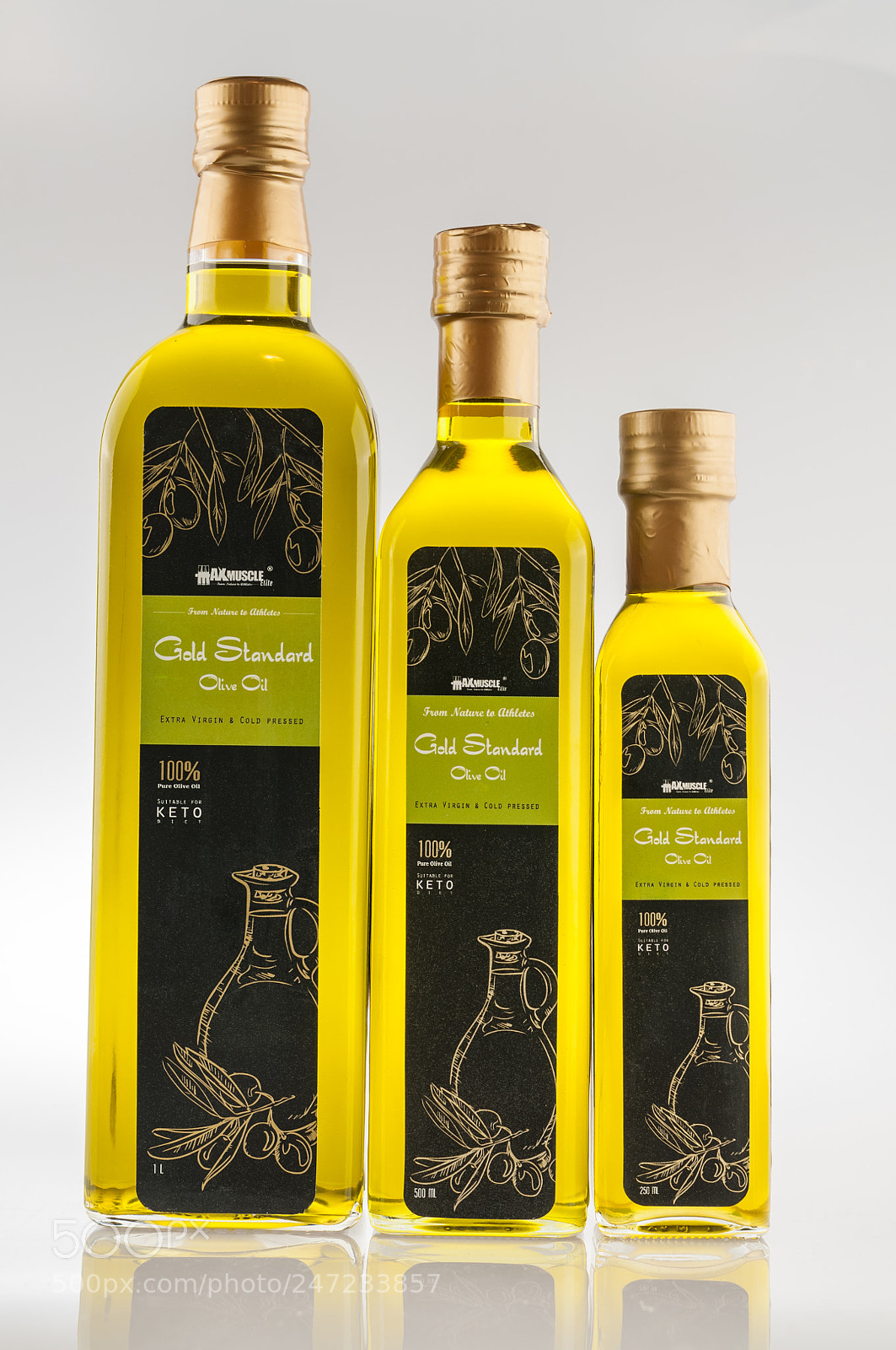 Nikon D90 sample photo. Olive oil bottles photography