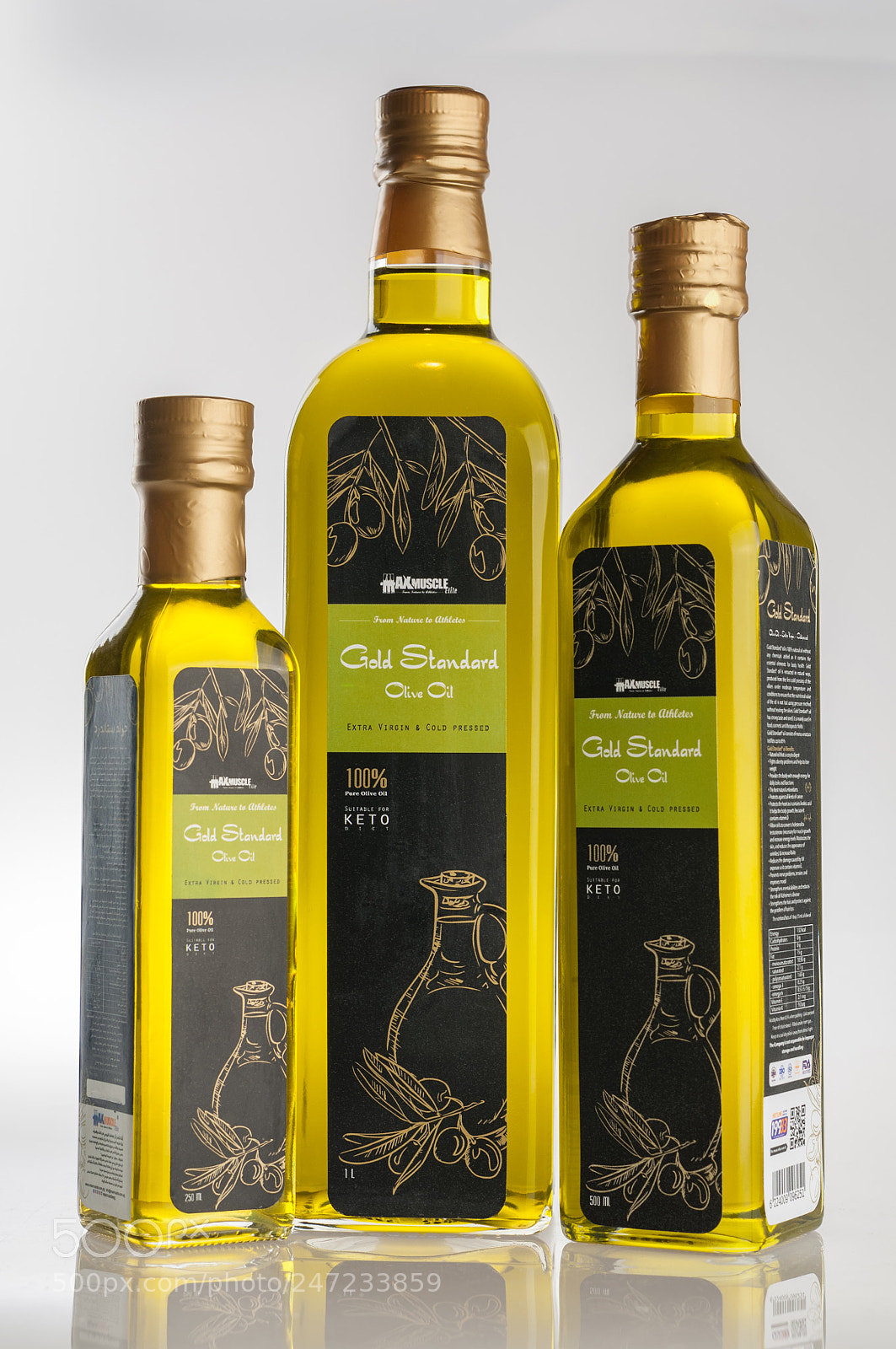 Nikon D90 sample photo. Olive oil bottles photography