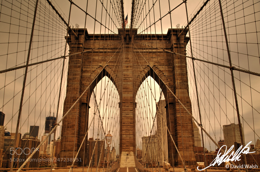 Nikon D2X sample photo. Brooklyn bridge new york photography