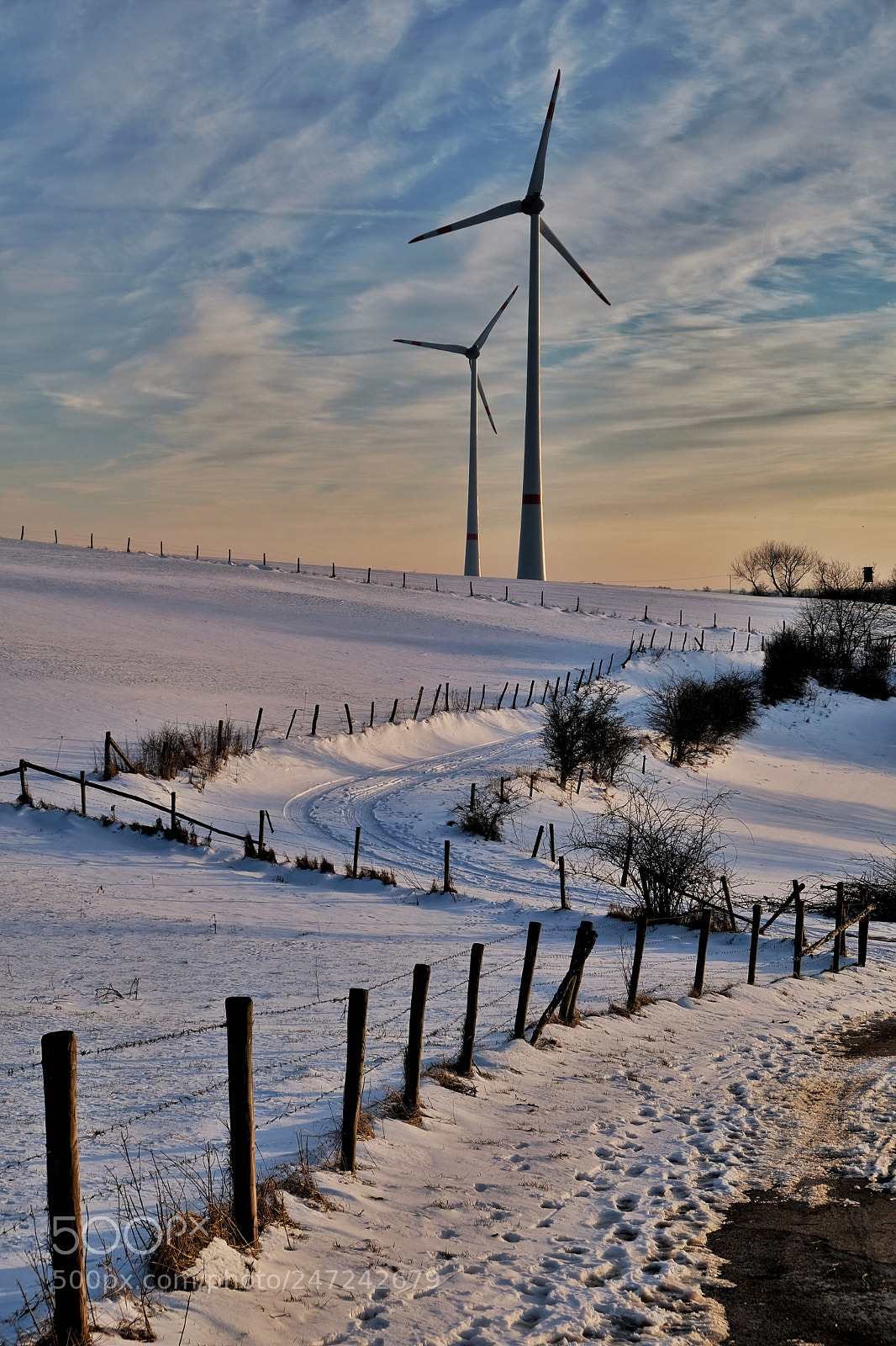 Fujifilm X-T2 sample photo. Windmills in winter photography