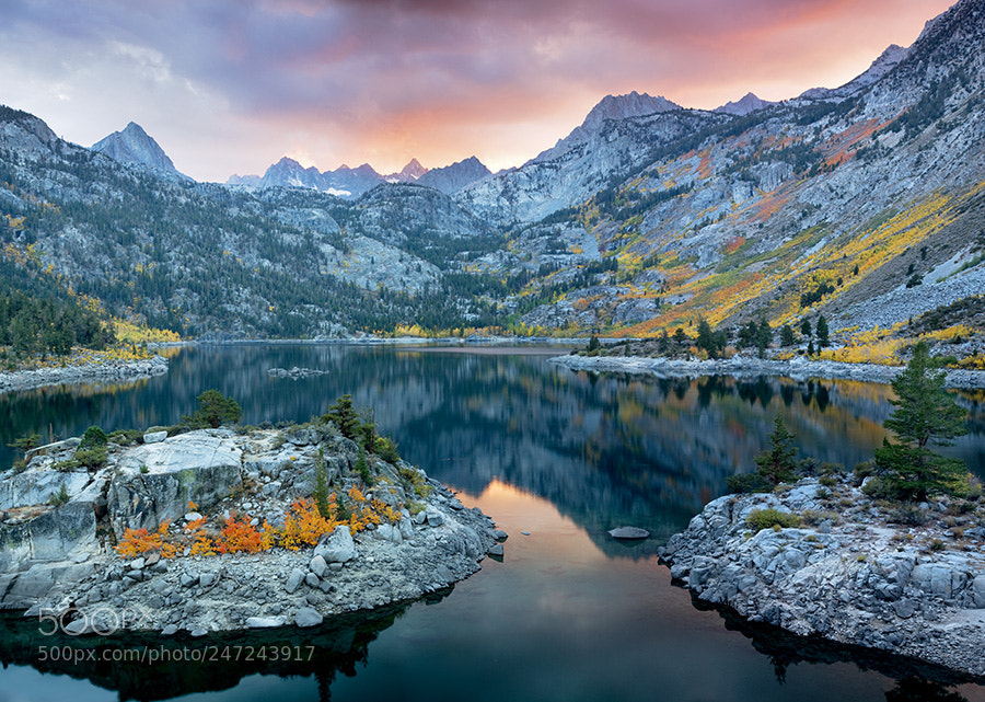 Canon EOS-1Ds Mark III sample photo. Lake sabrina at sunset photography
