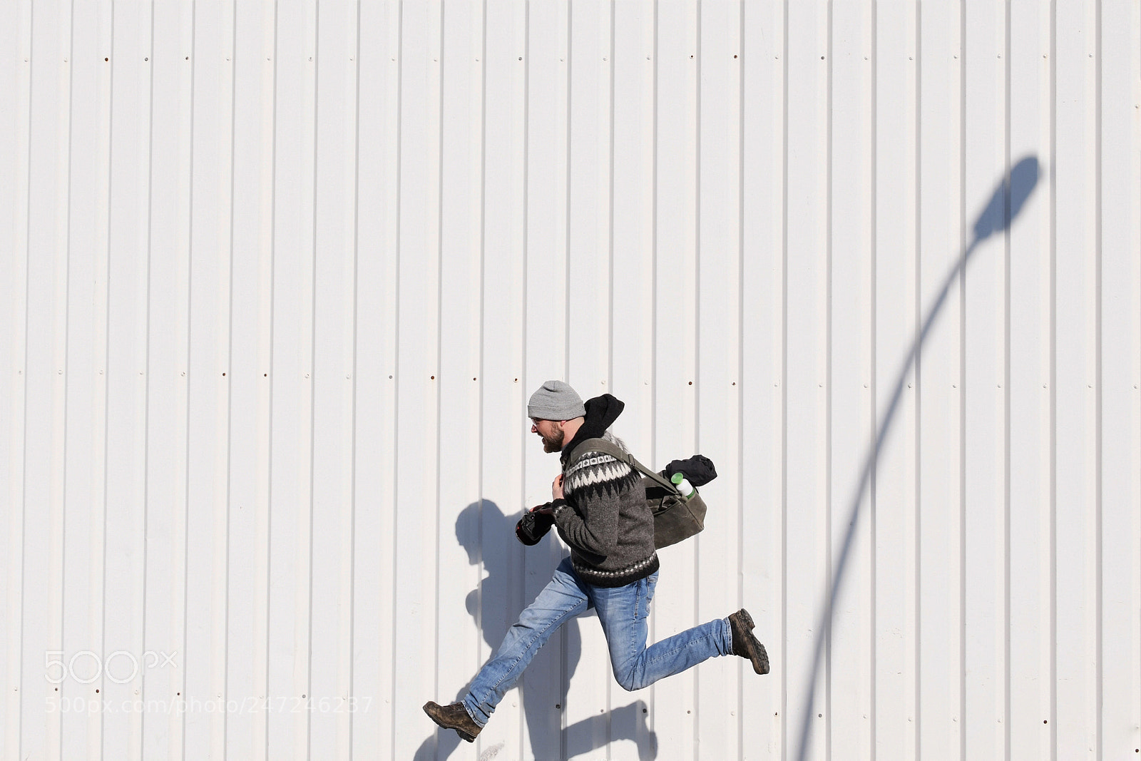 Nikon D7500 sample photo. Running man with photobag photography