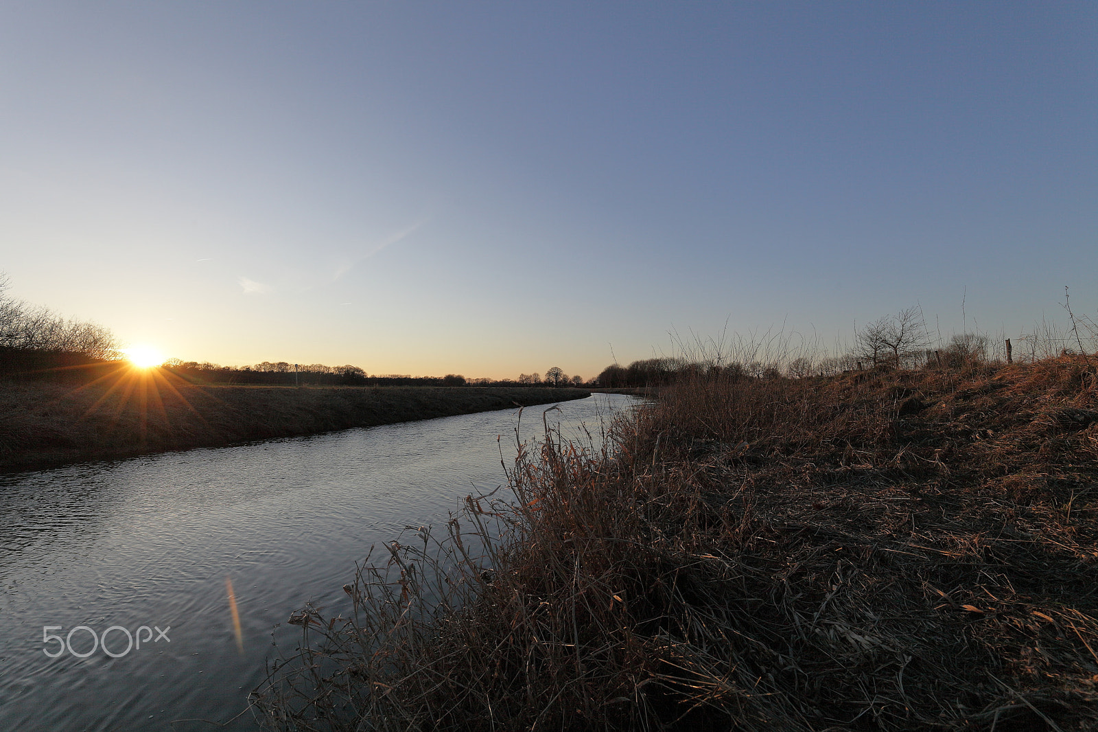 Canon EOS 5D Mark II + Canon EF 16-35mm F4L IS USM sample photo. Sunset at the river vechte photography