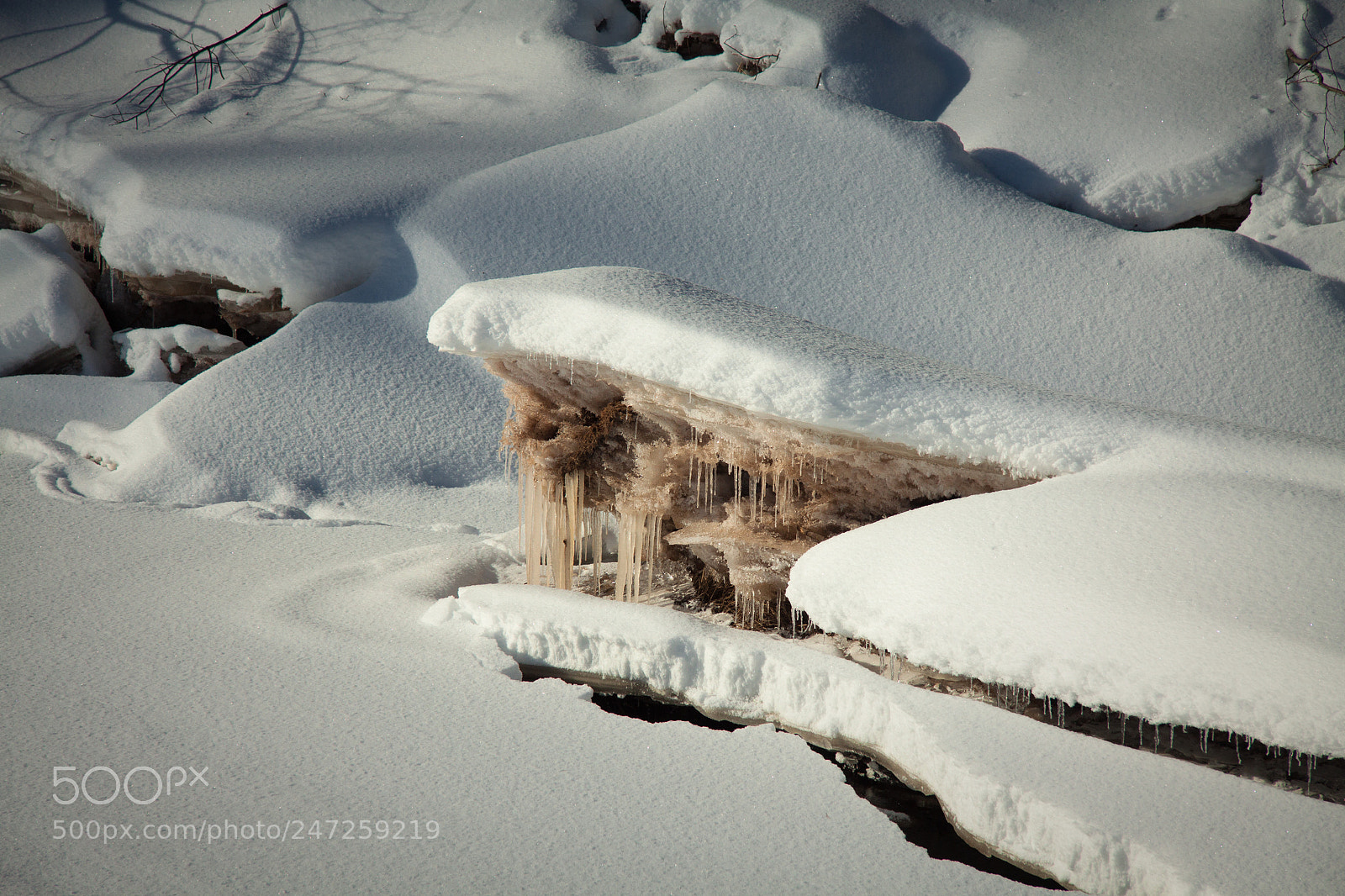 Canon EOS 50D sample photo. Snow on ice photography
