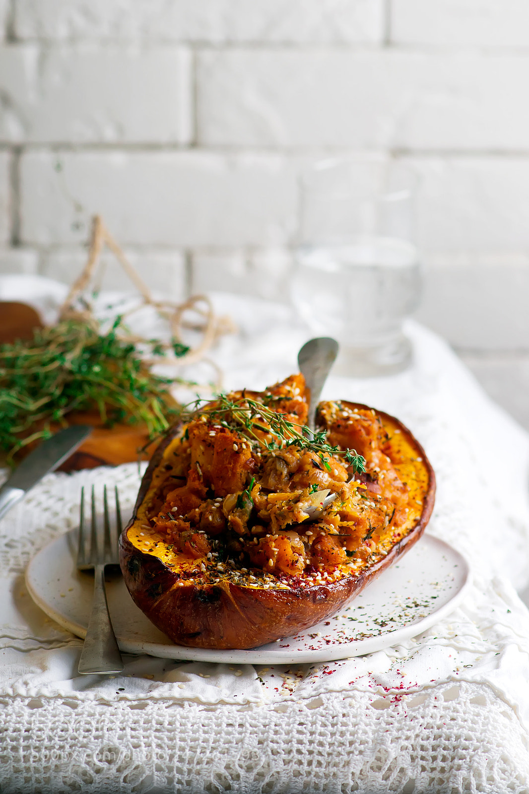 Nikon D3100 sample photo. Crunchy acorn squash stuffing photography