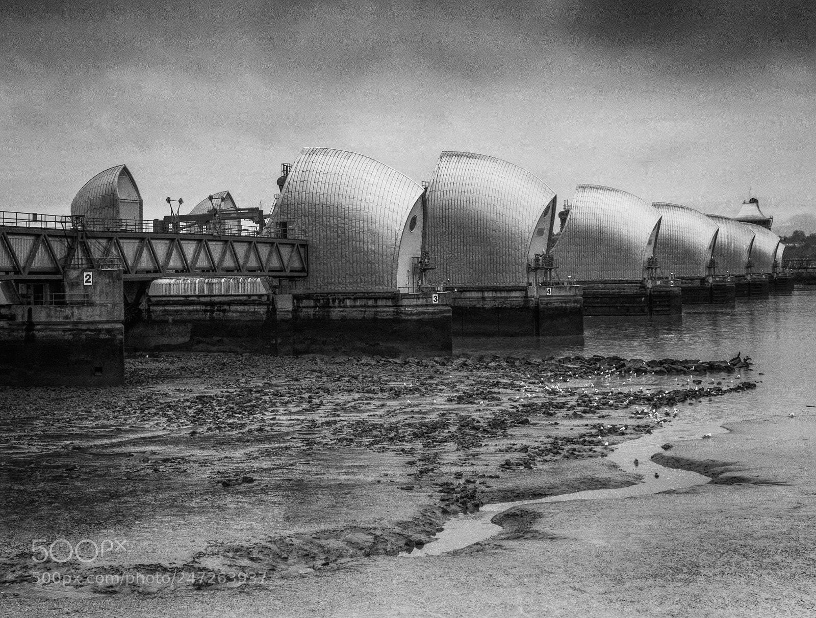 Fujifilm X-T2 sample photo. Thames barrier photography