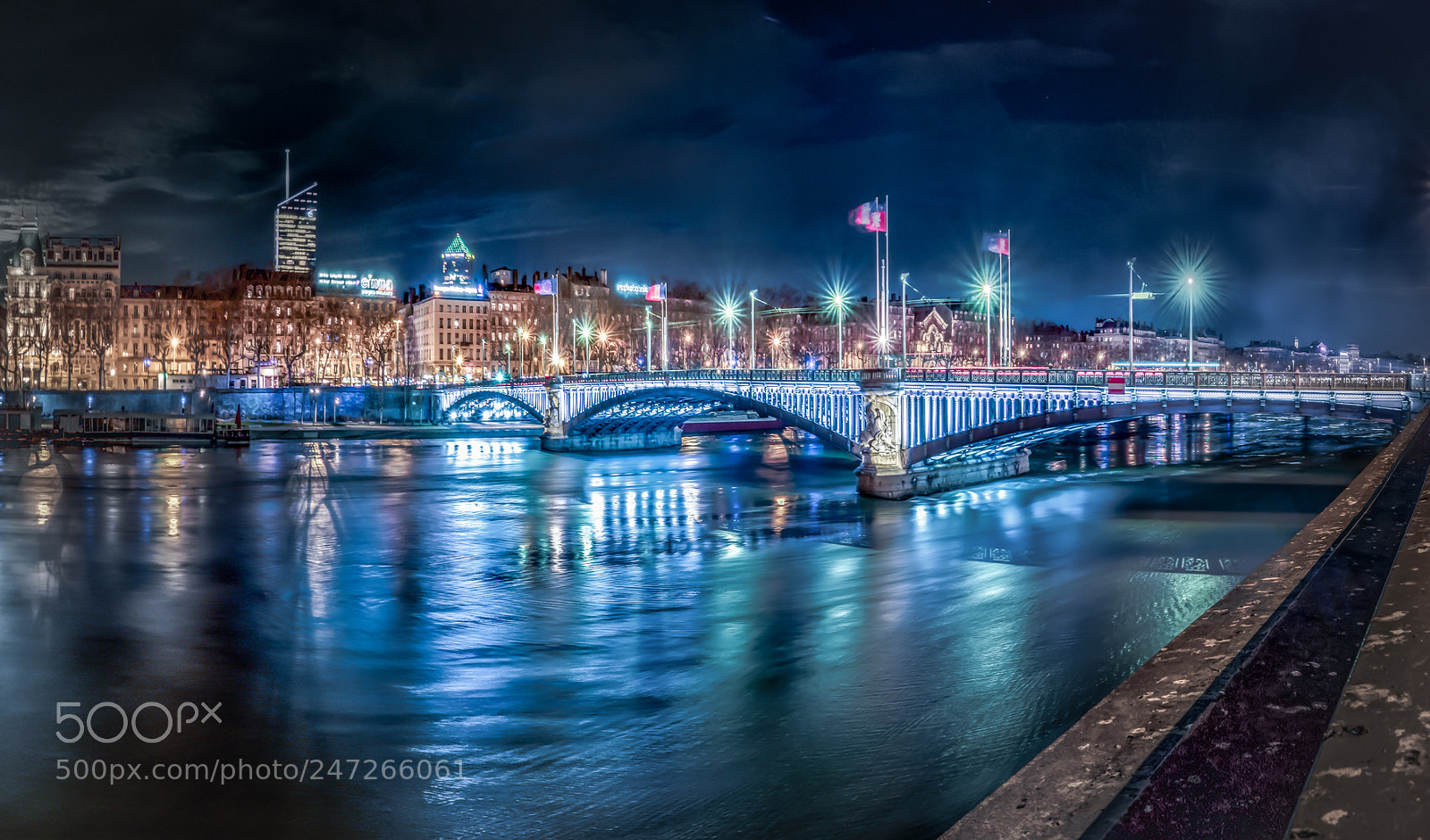 Panasonic Lumix DMC-LX10 (Lumix DMC-LX15) sample photo. Lyon by nigth photography
