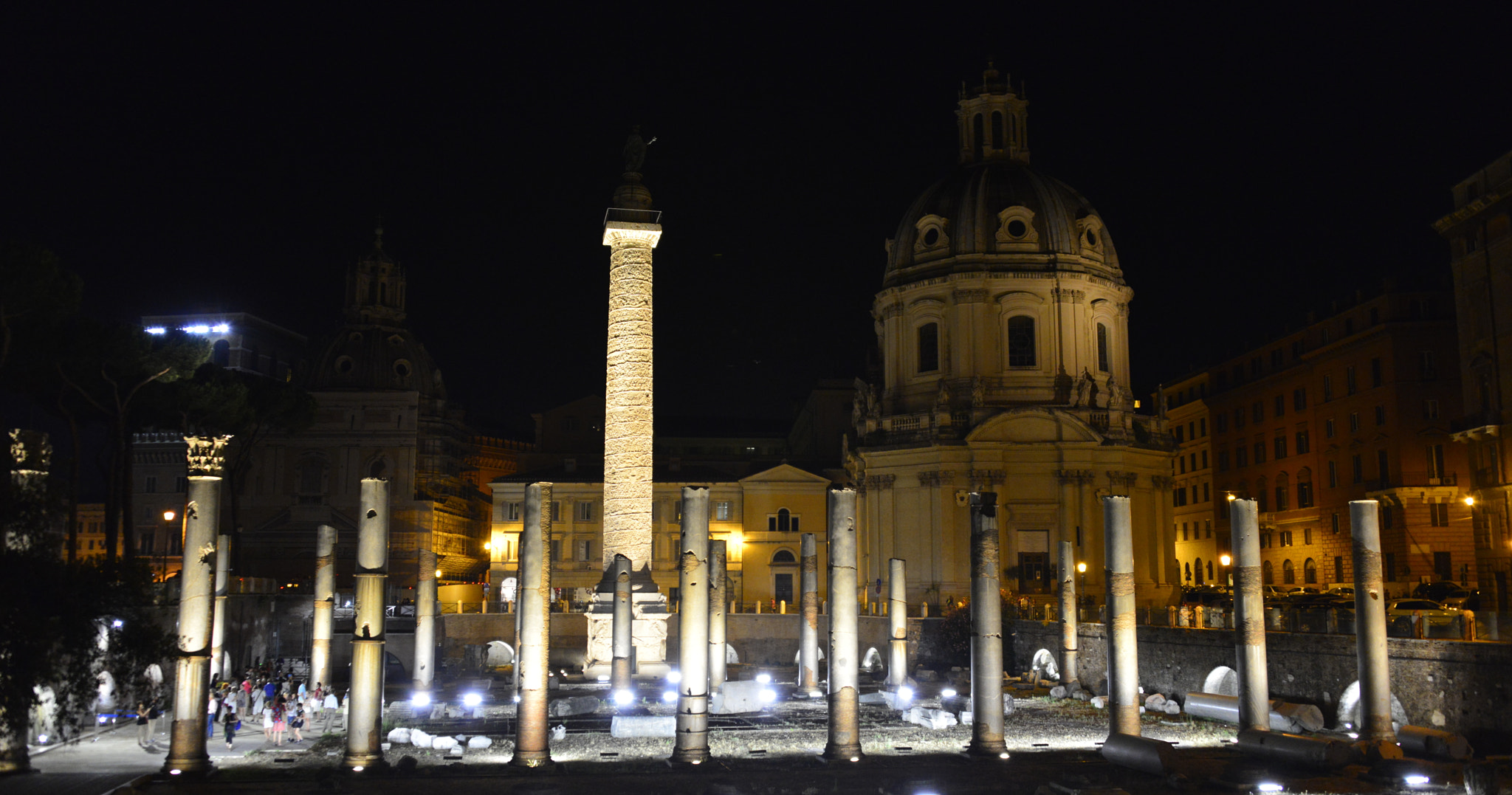 Nikon D800E sample photo. Trajan by night photography