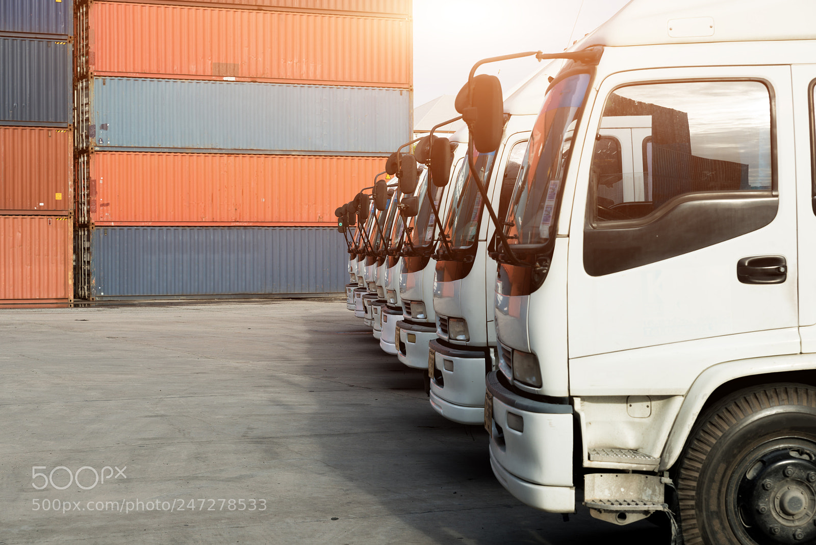 Nikon D800 sample photo. Container truck in depot photography