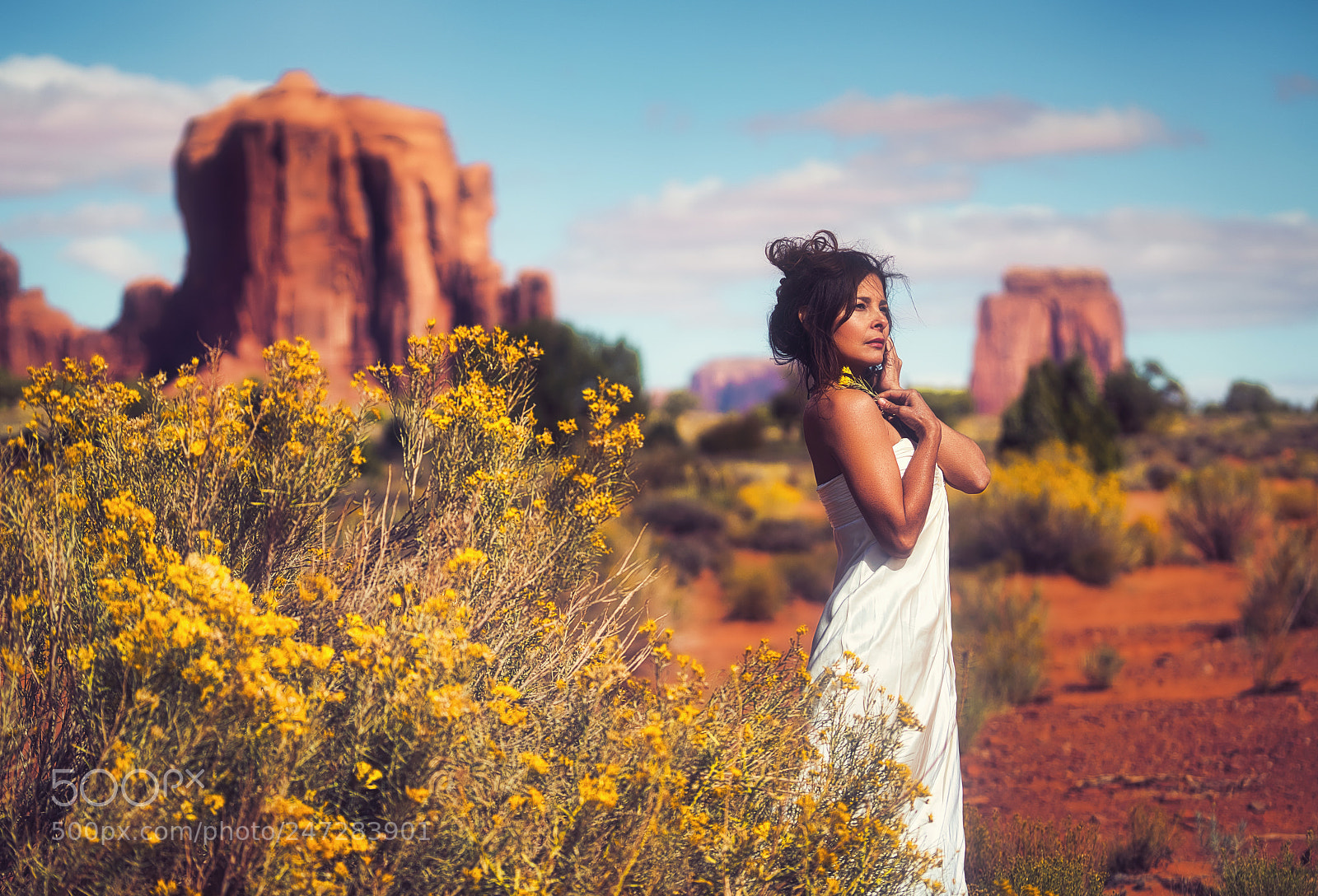Sony a7R II sample photo. Desert bride photography
