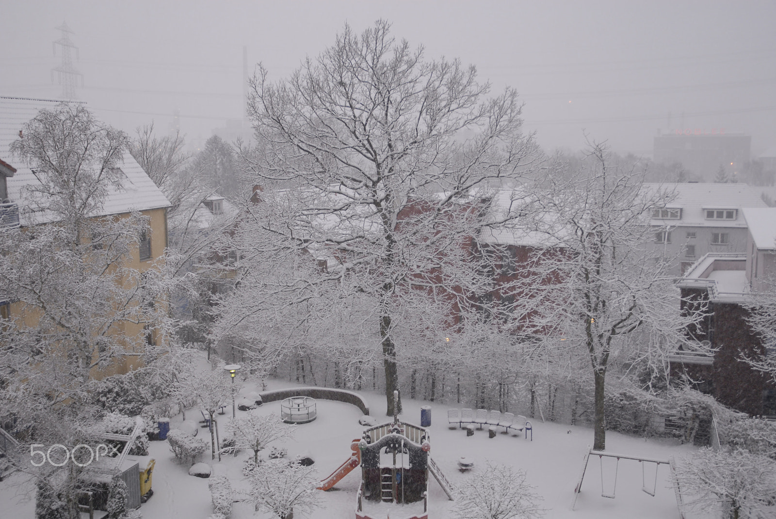 Nikon D200 sample photo. Spielplatz im winter photography