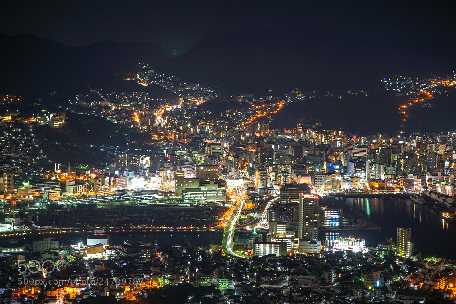 Sony a7 II sample photo. Nagasaki cityscape night photography