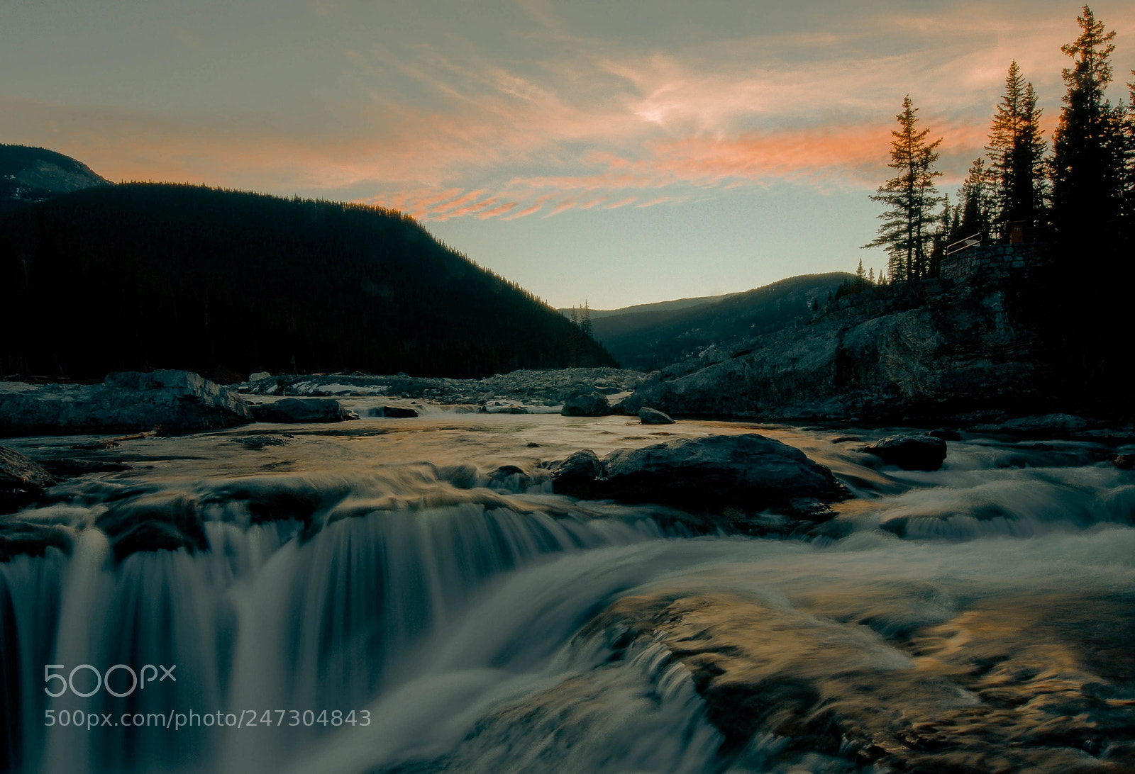 Nikon D300 sample photo. Elbow falls sunset photography