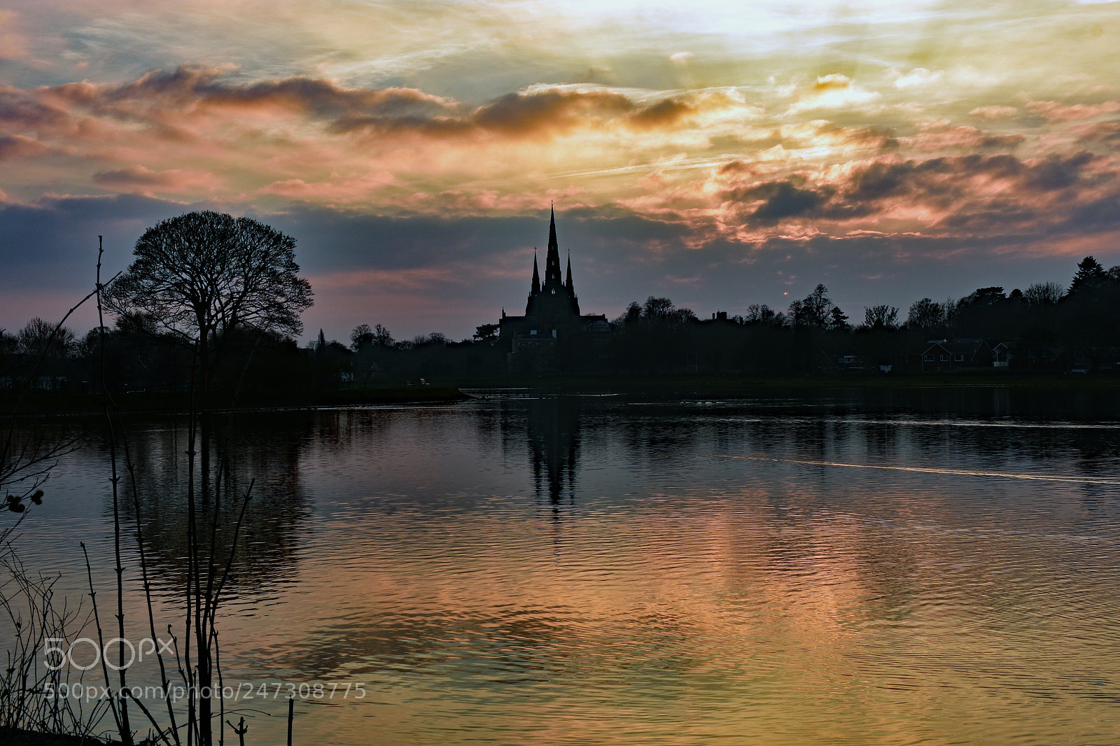 Nikon D3400 sample photo. Lichfield cathedral sunset from photography
