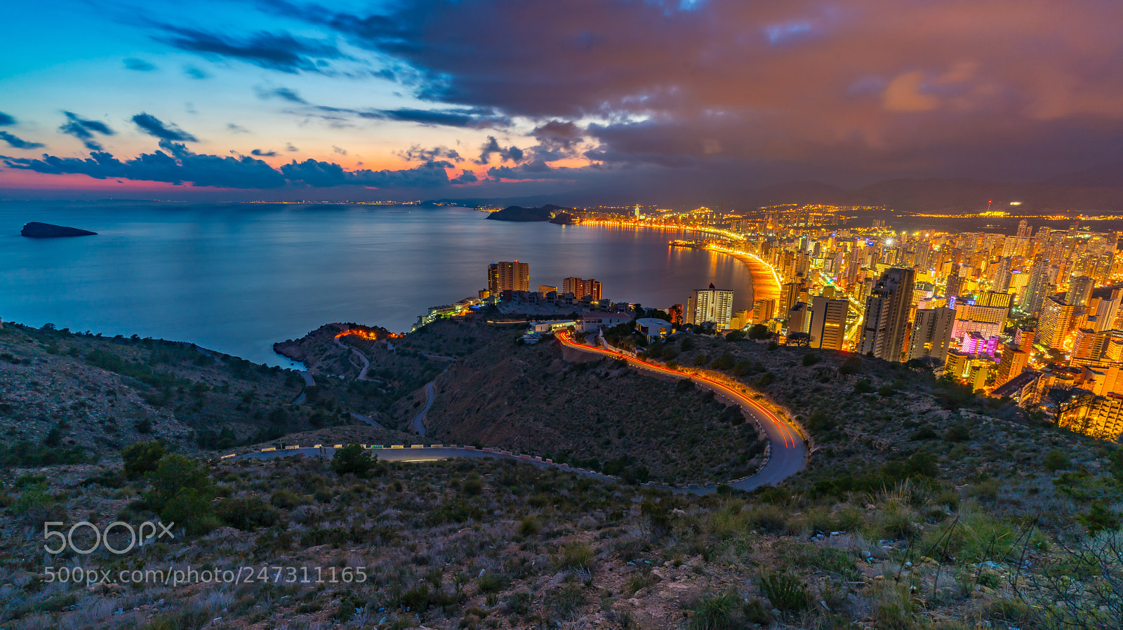 Sony a7R II sample photo. Sunset over benidorm, spain. photography