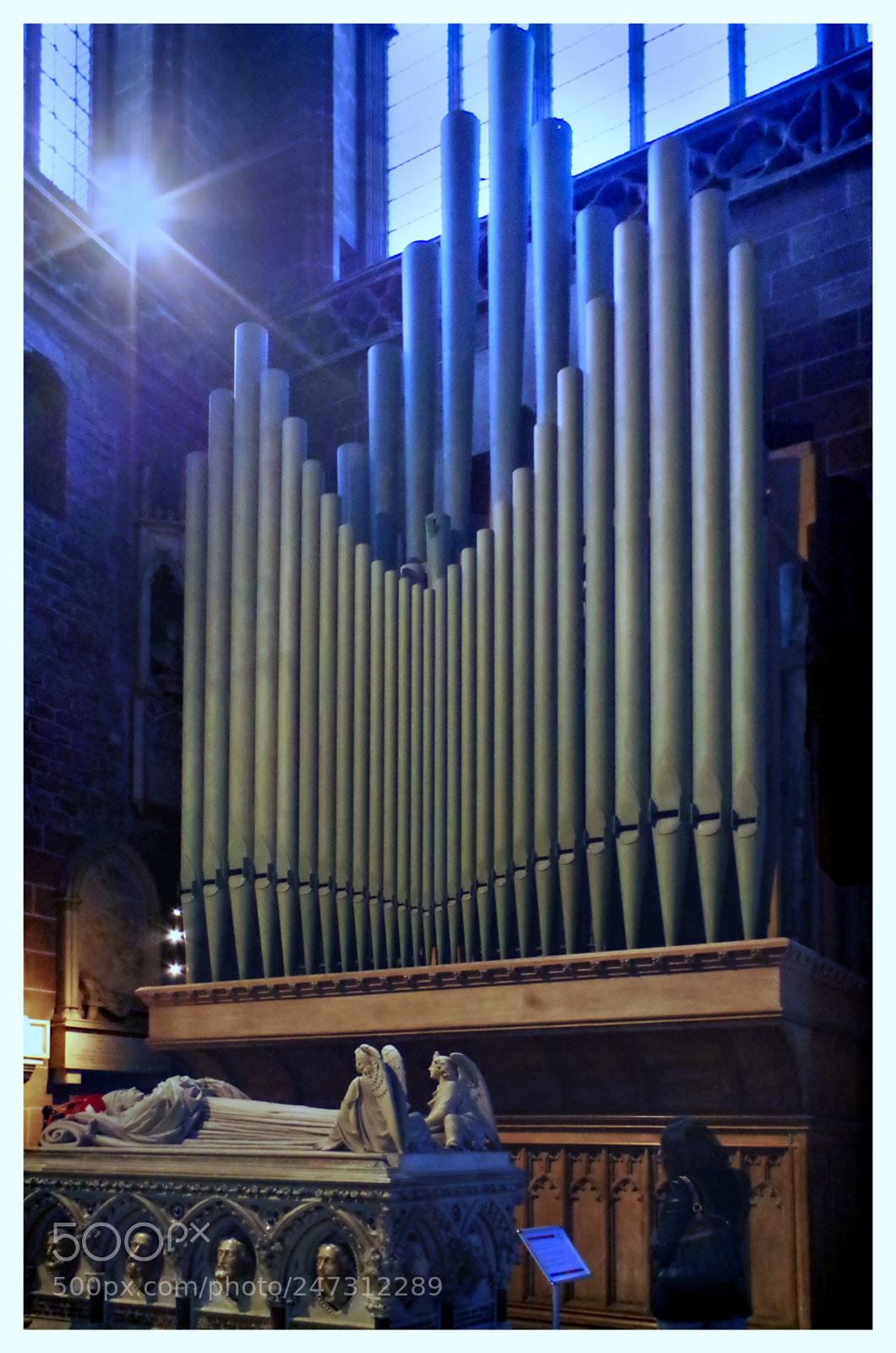 Pentax K-50 sample photo. Chester cathedral chapel organ photography