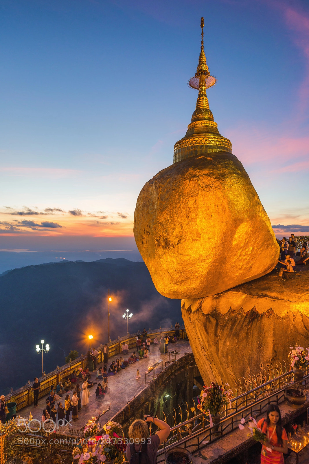 Nikon D610 sample photo. Golden rock pagoda, myanmar photography