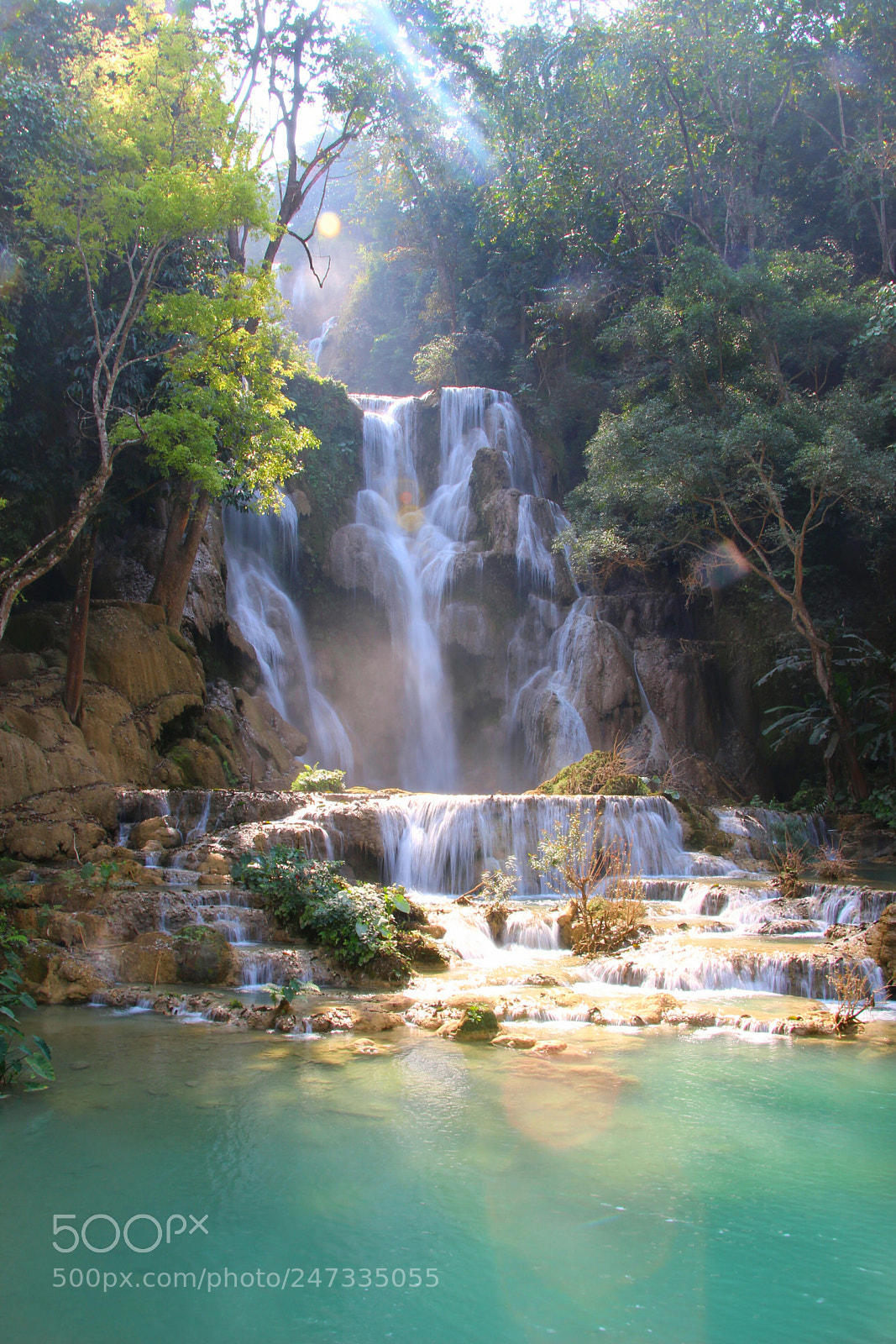 Canon EOS 100D (EOS Rebel SL1 / EOS Kiss X7) sample photo. Kuang si waterfall photography
