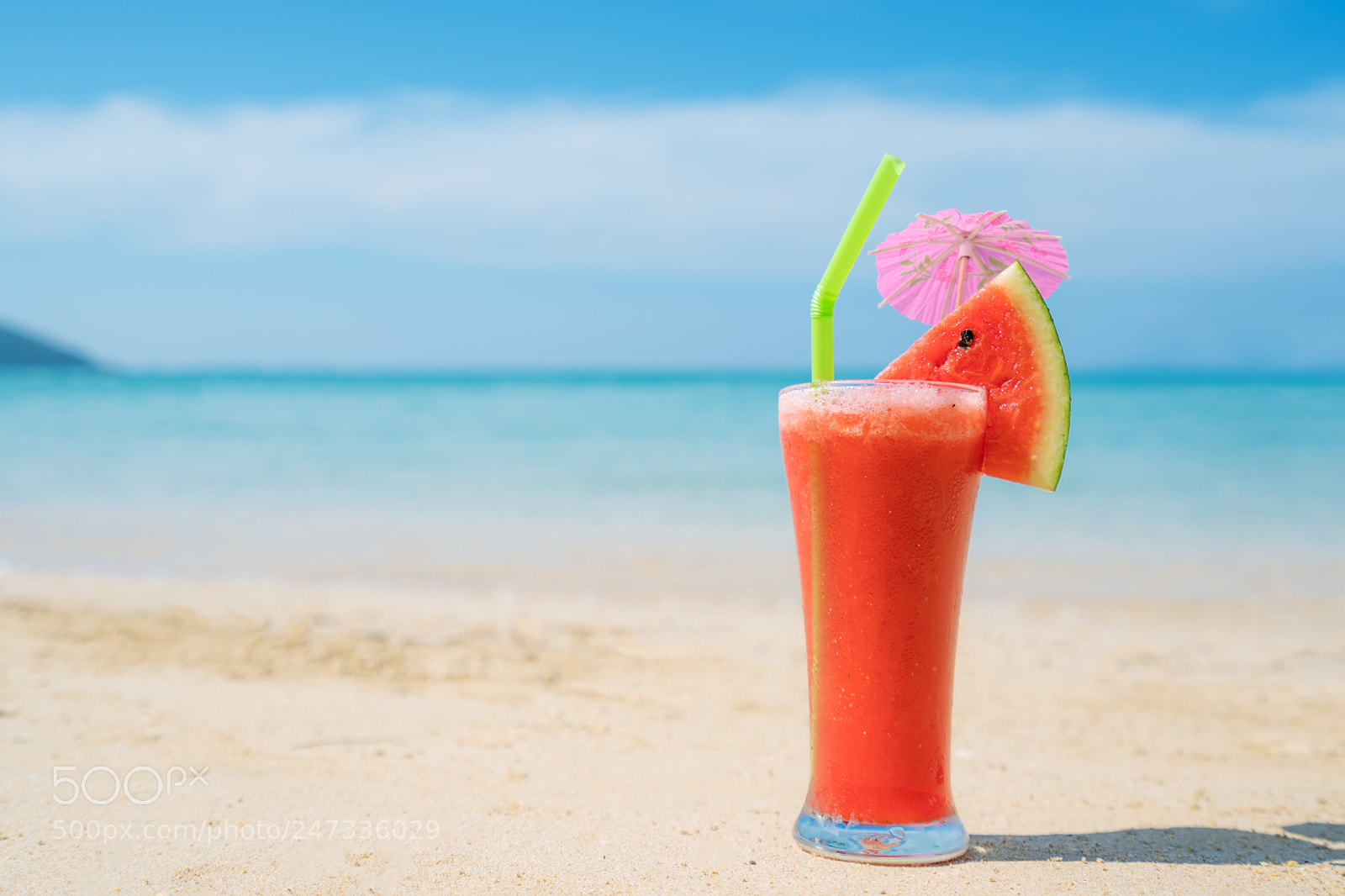 Sony a7R II sample photo. Watermelon cocktail on blue photography