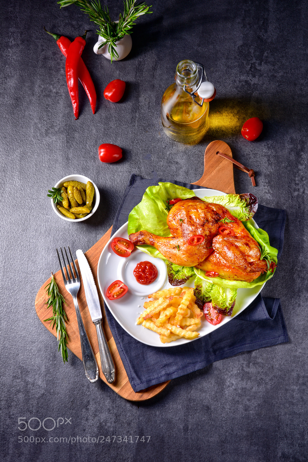 Nikon D810 sample photo. Fried chicken with chips photography