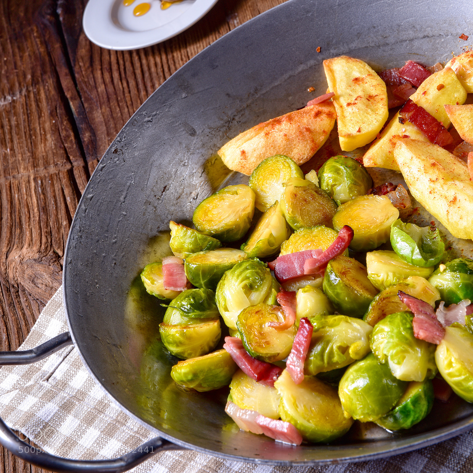 Nikon D810 sample photo. Brussels sprouts with ham photography