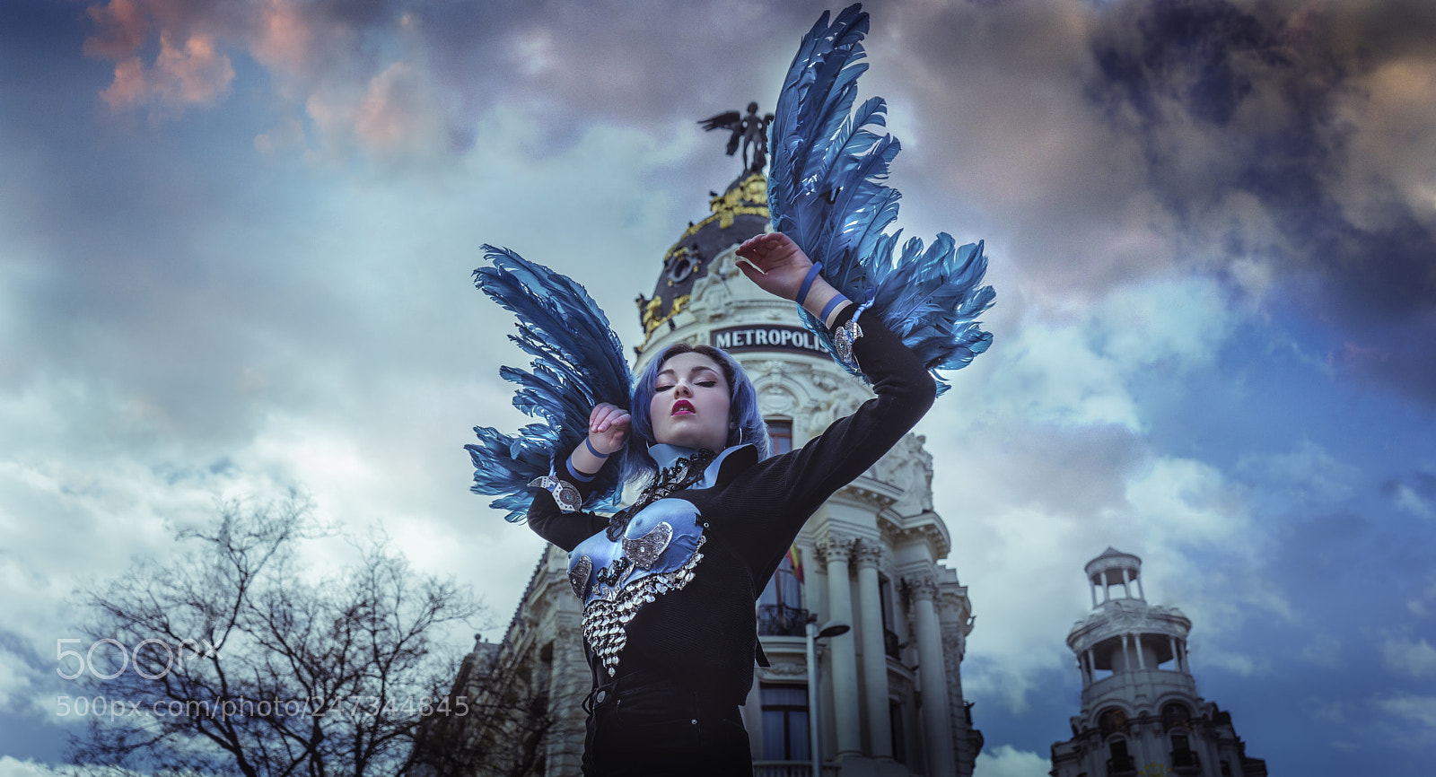 Sony a7 sample photo. Blue-haired girl with corset photography
