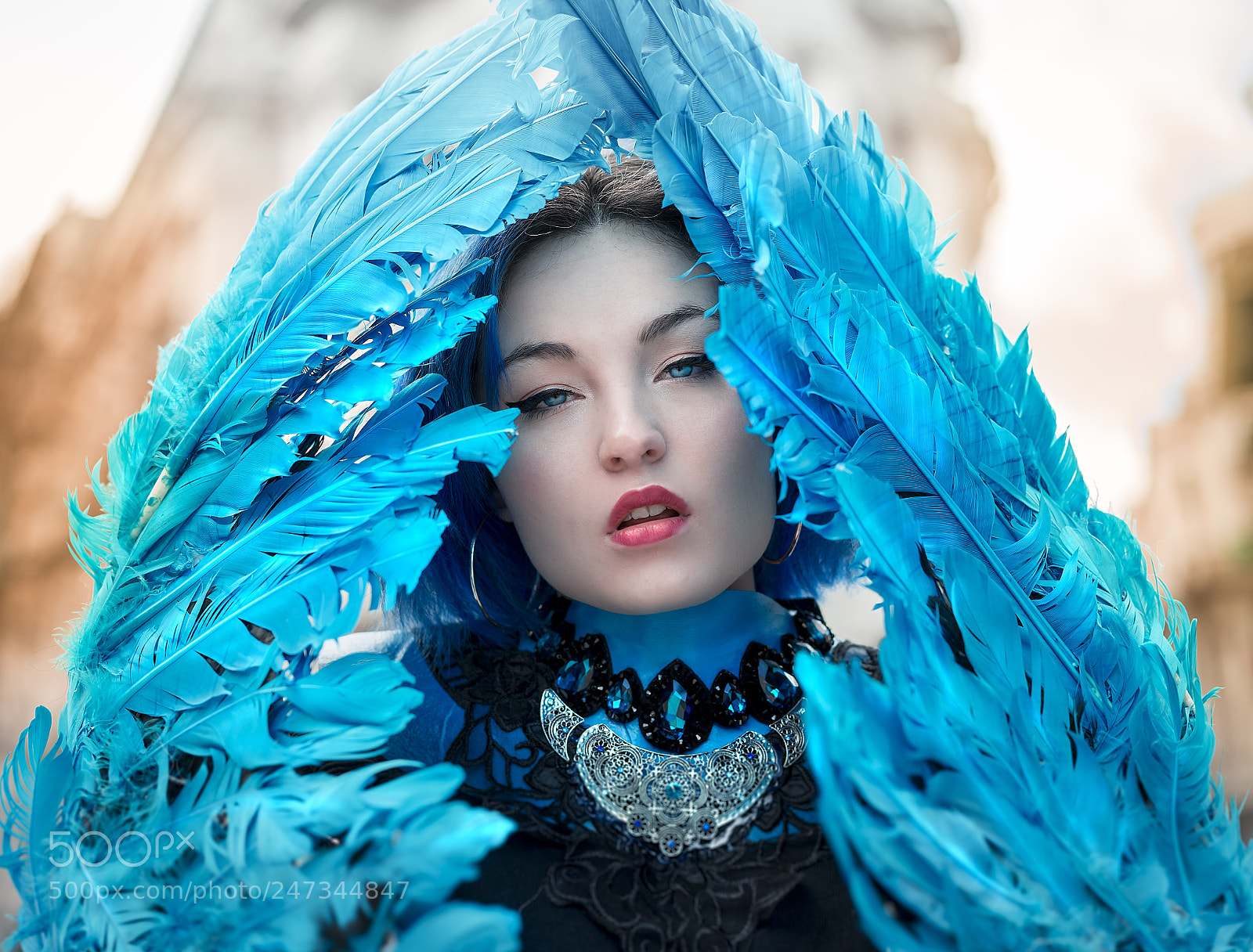 Sony a7 sample photo. Blue-haired girl with corset photography