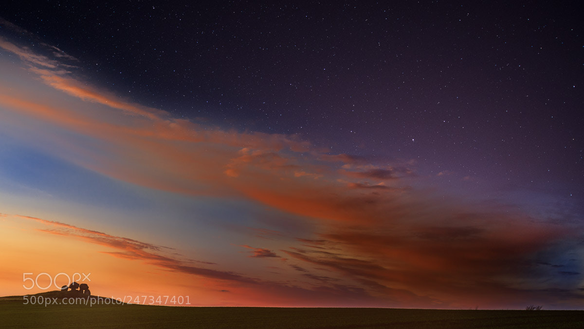 Sony a7R sample photo. Mound sunset and stars photography